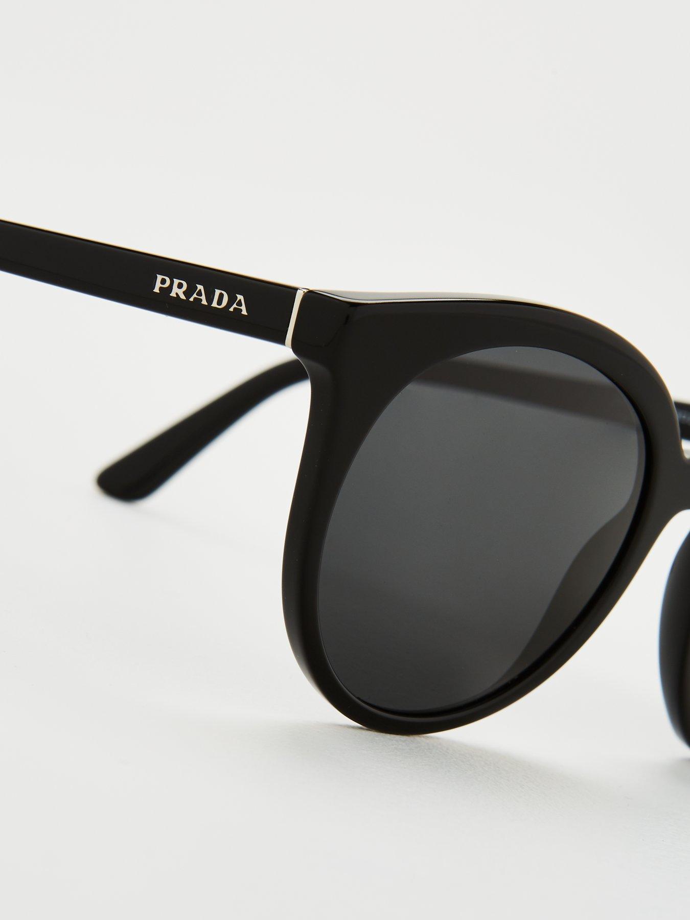 Prada black cheap round sunglasses