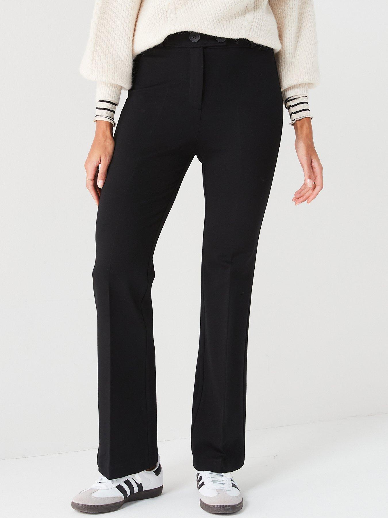 TAILORED BOOTCUT TROUSERS in black