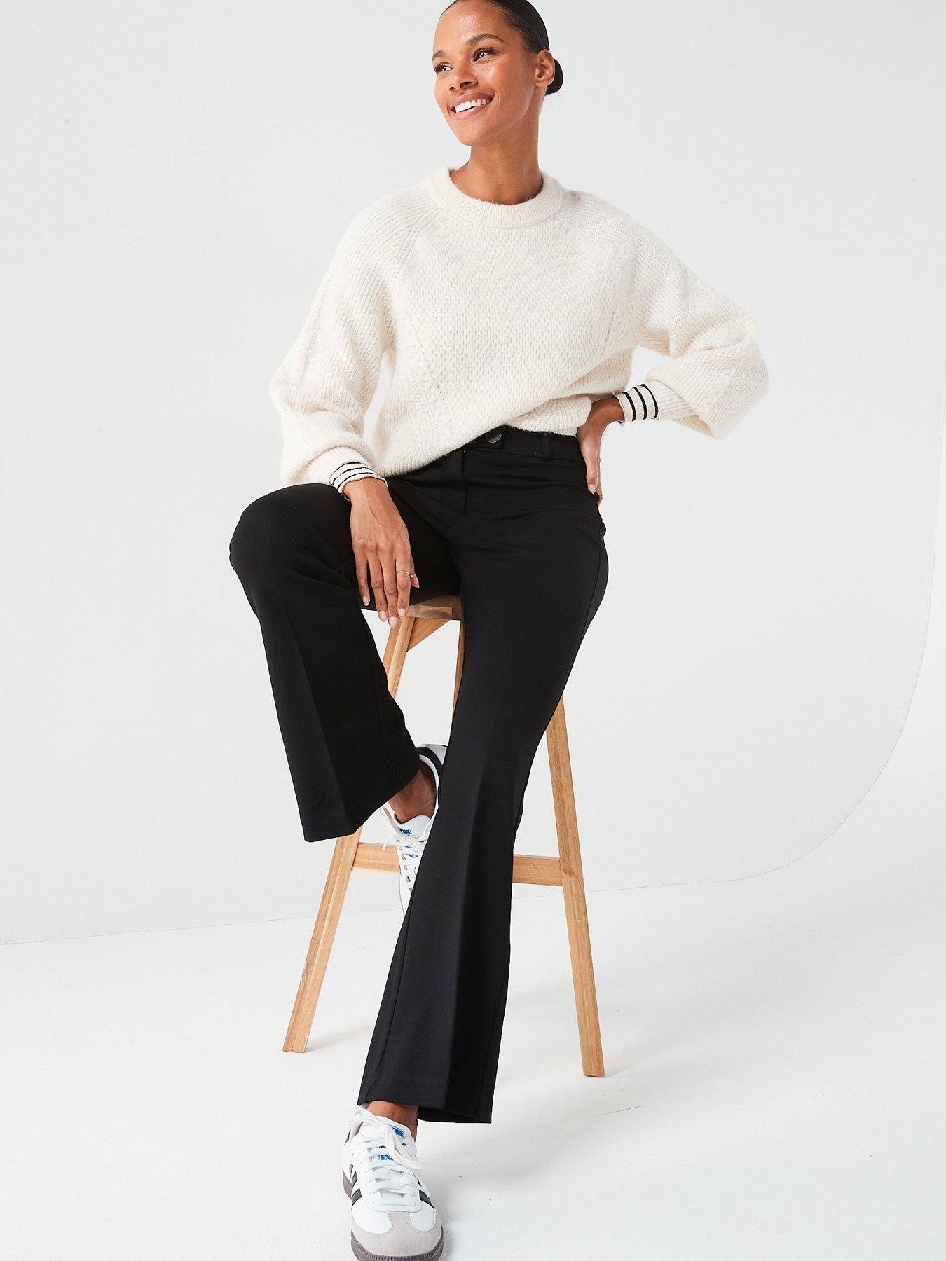 Image 4 of 6 of V by Very Ponte Bootcut Trousers - Black