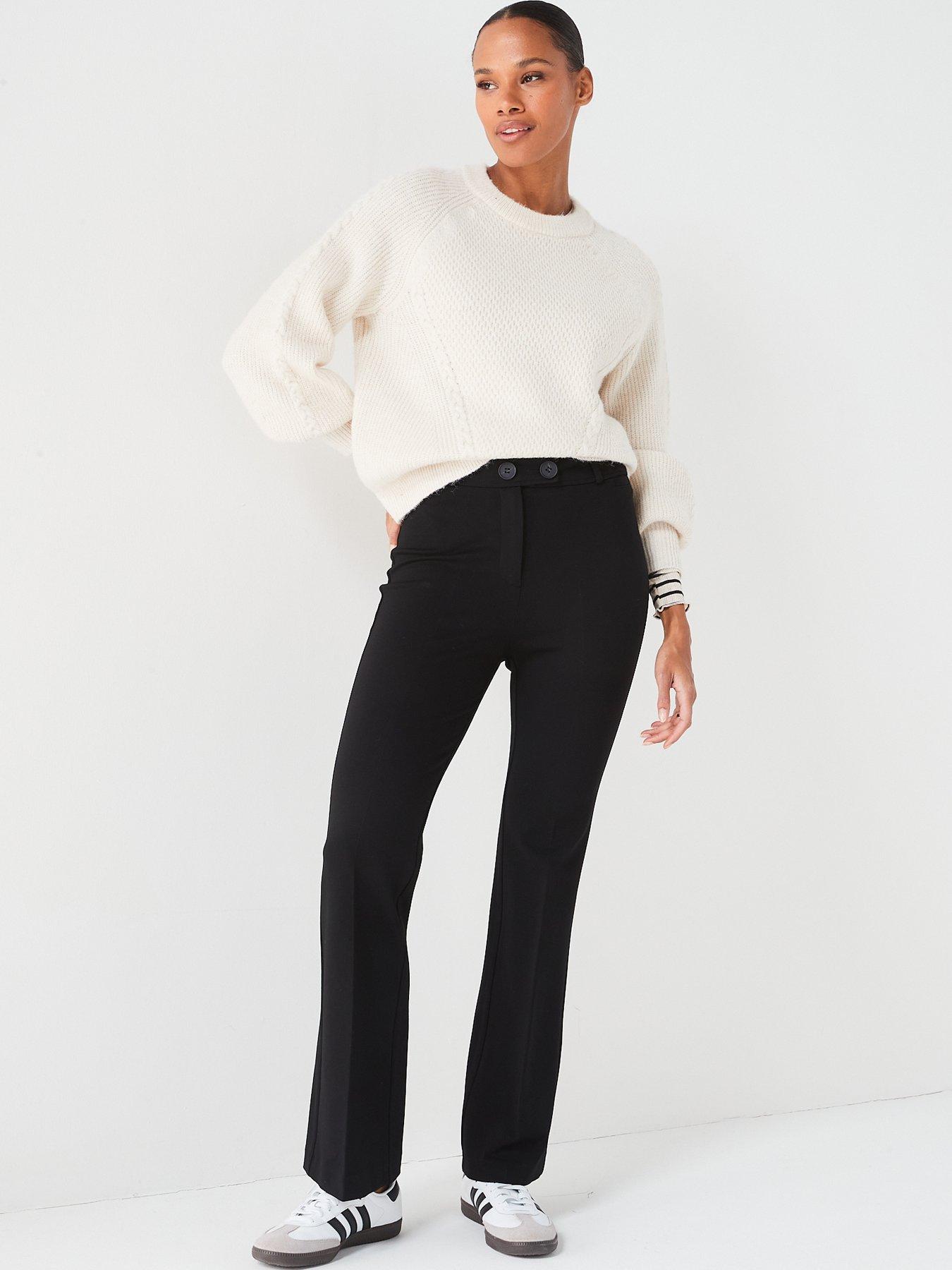 Image 5 of 6 of V by Very Ponte Bootcut Trousers - Black