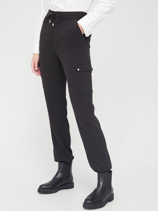 front image of v-by-very-smart-utility-joggers-black
