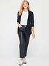  image of v-by-very-ultimate-ruched-sleeve-blazer-black
