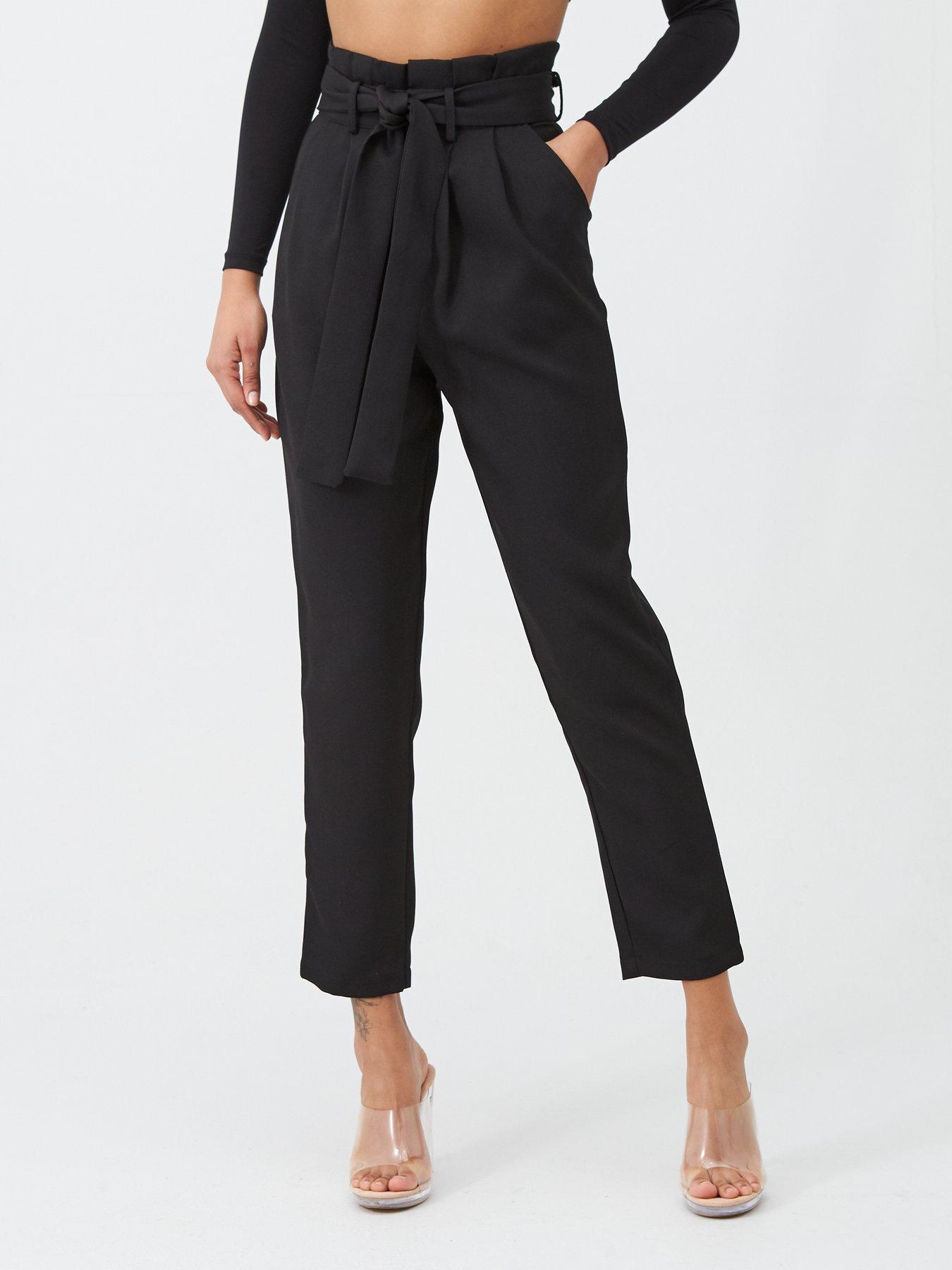 In The Style In The Style Woven Paperbag Tie Waist Tapered Trousers review