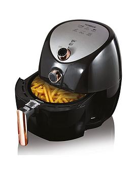 Product photograph of Tower T17021rg Family Size Air Fryer With Rapid Air Circulation 60-minute Timer 4 3l 1500w Black Amp Rose Gold from very.co.uk