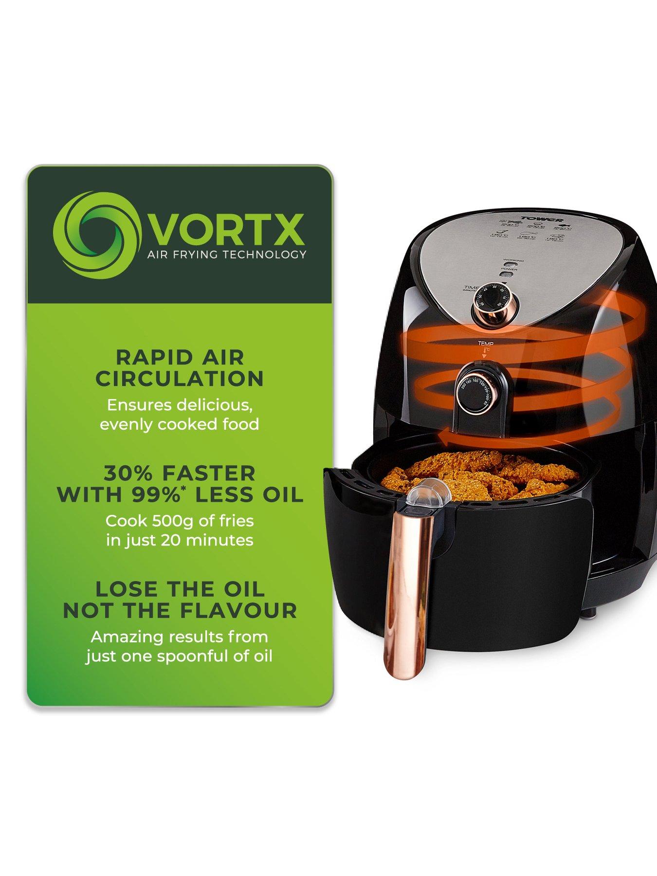 Image 4 of 7 of Tower T17021RG Family Size Air Fryer with Rapid Air Circulation, 60-Minute Timer, 4.3L, 1500W, Black &amp; Rose Gold