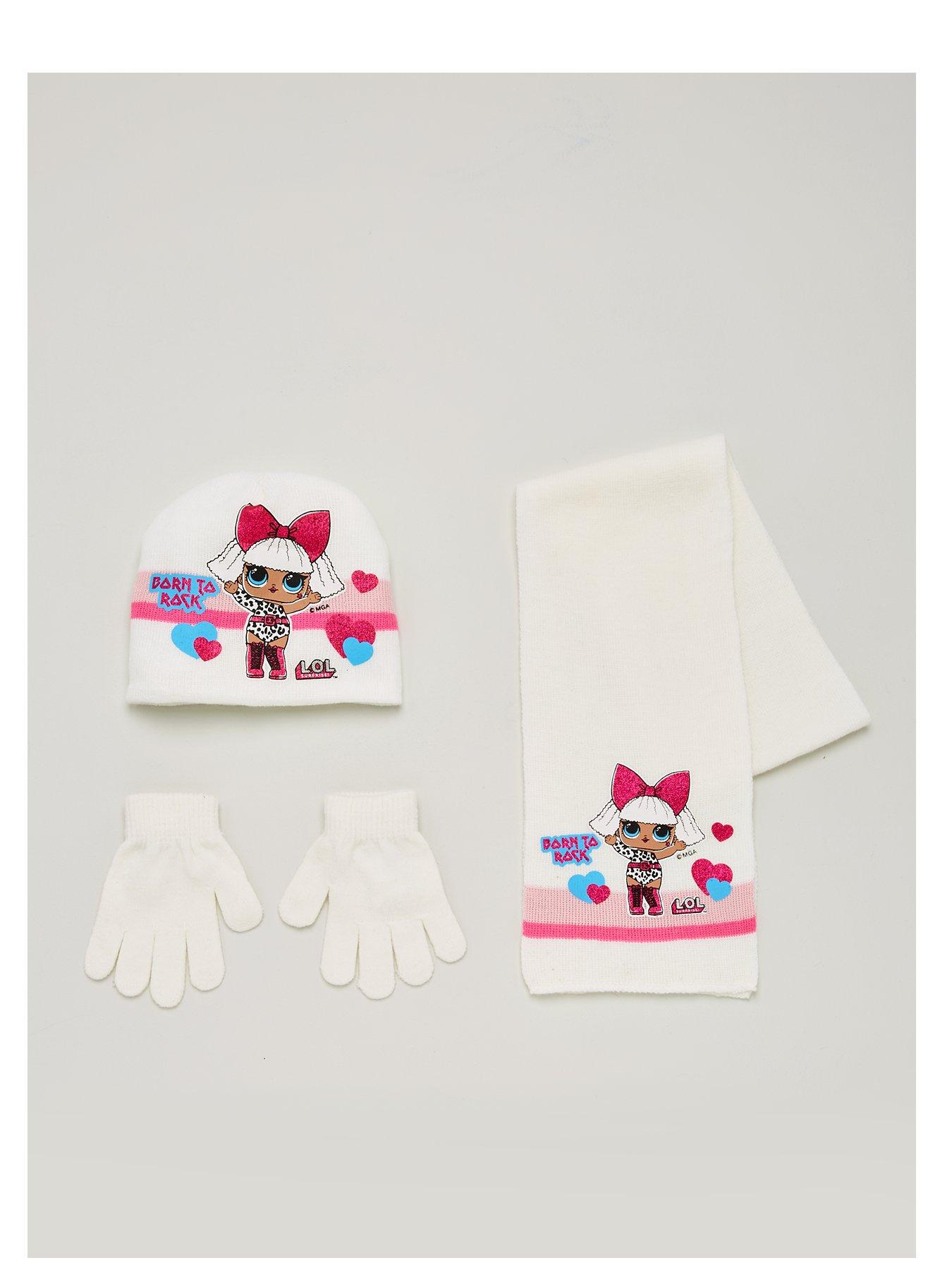 ladies cream hat scarf and gloves set