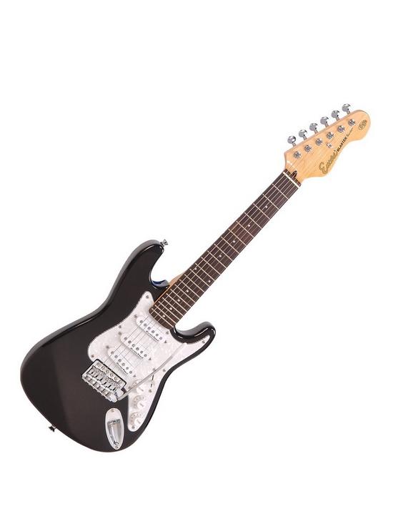 front image of encore-34-size-electric-guitar-bundle-gloss-black