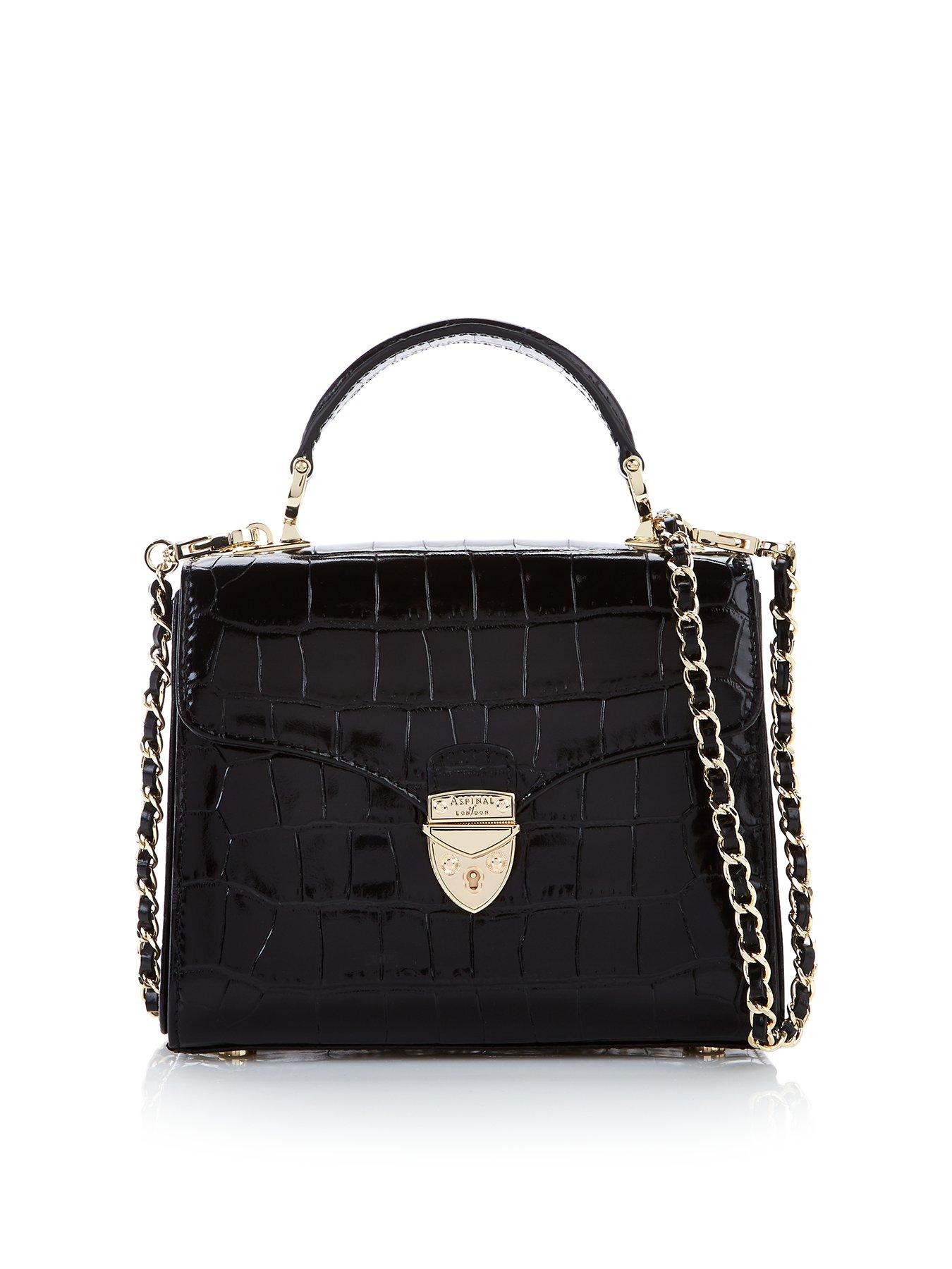 black croc cross body bag