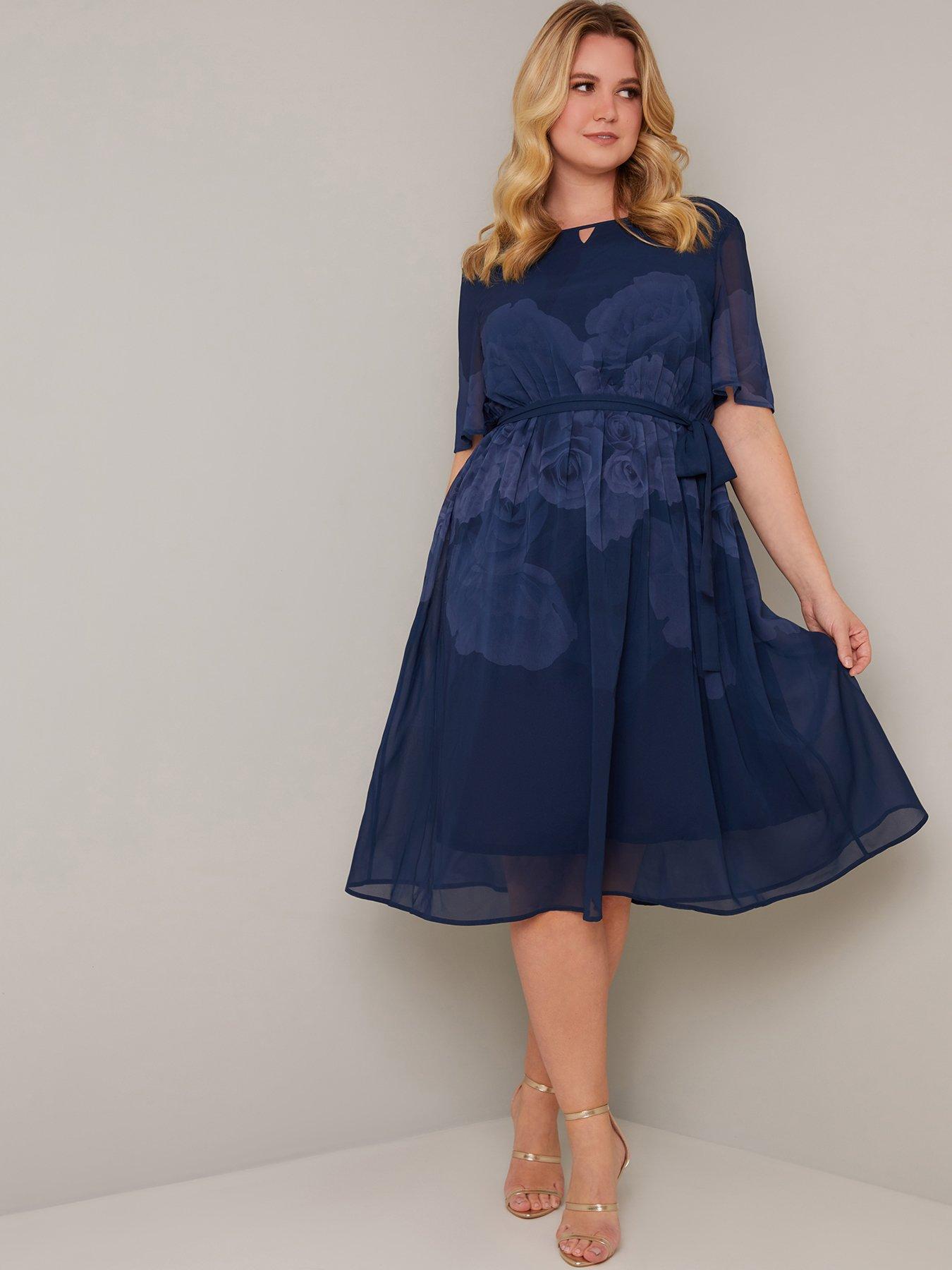 navy curve dress