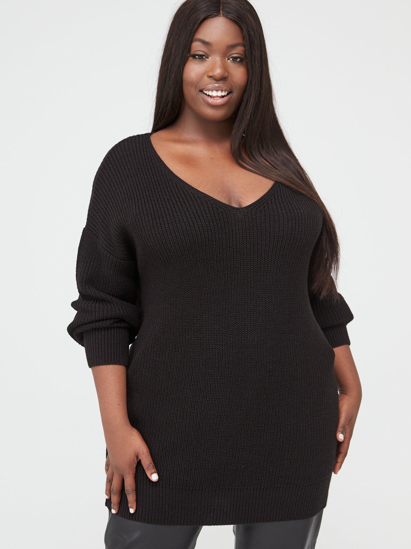 plus size longline jumpers uk