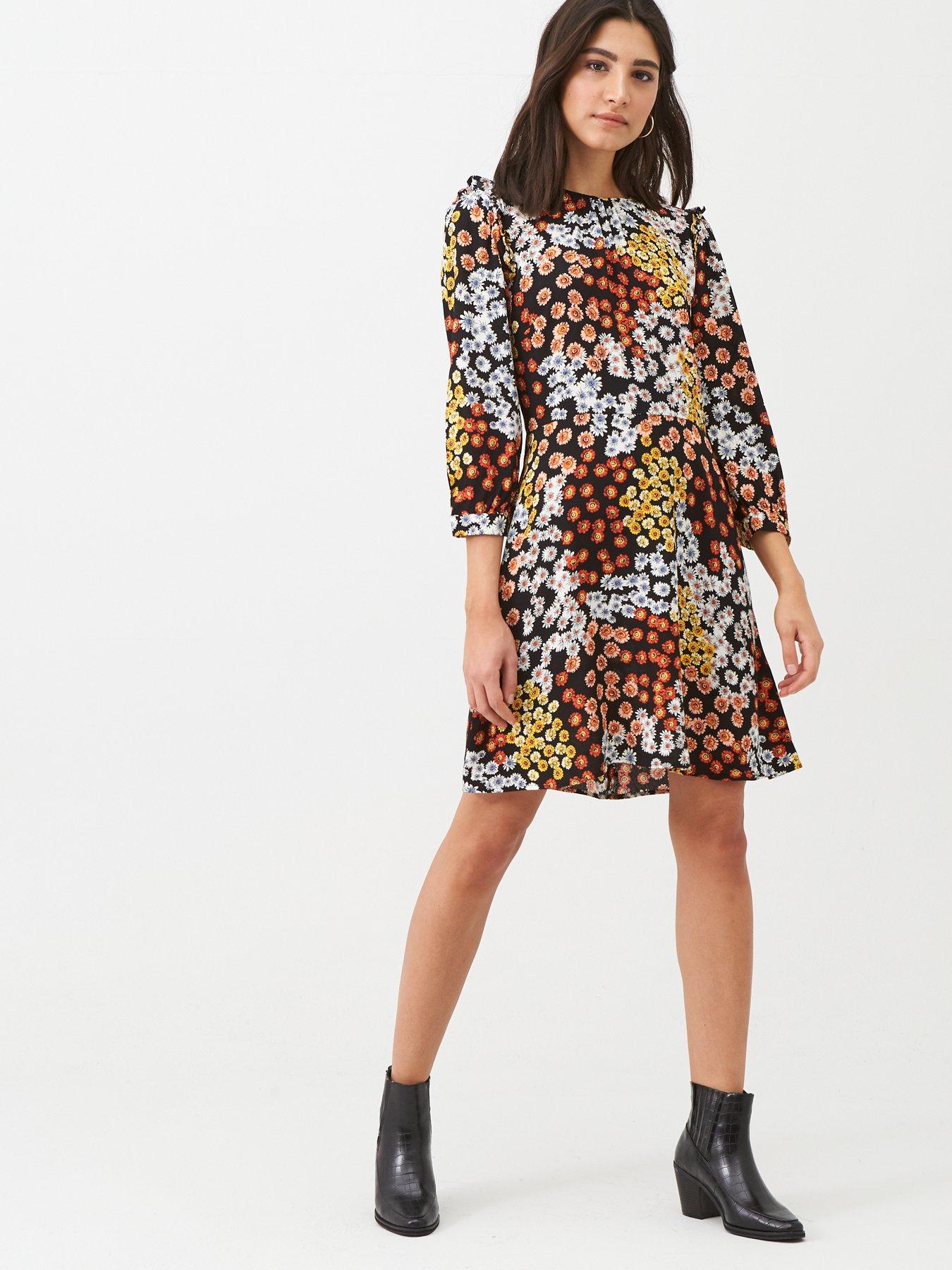warehouse daisy print dress