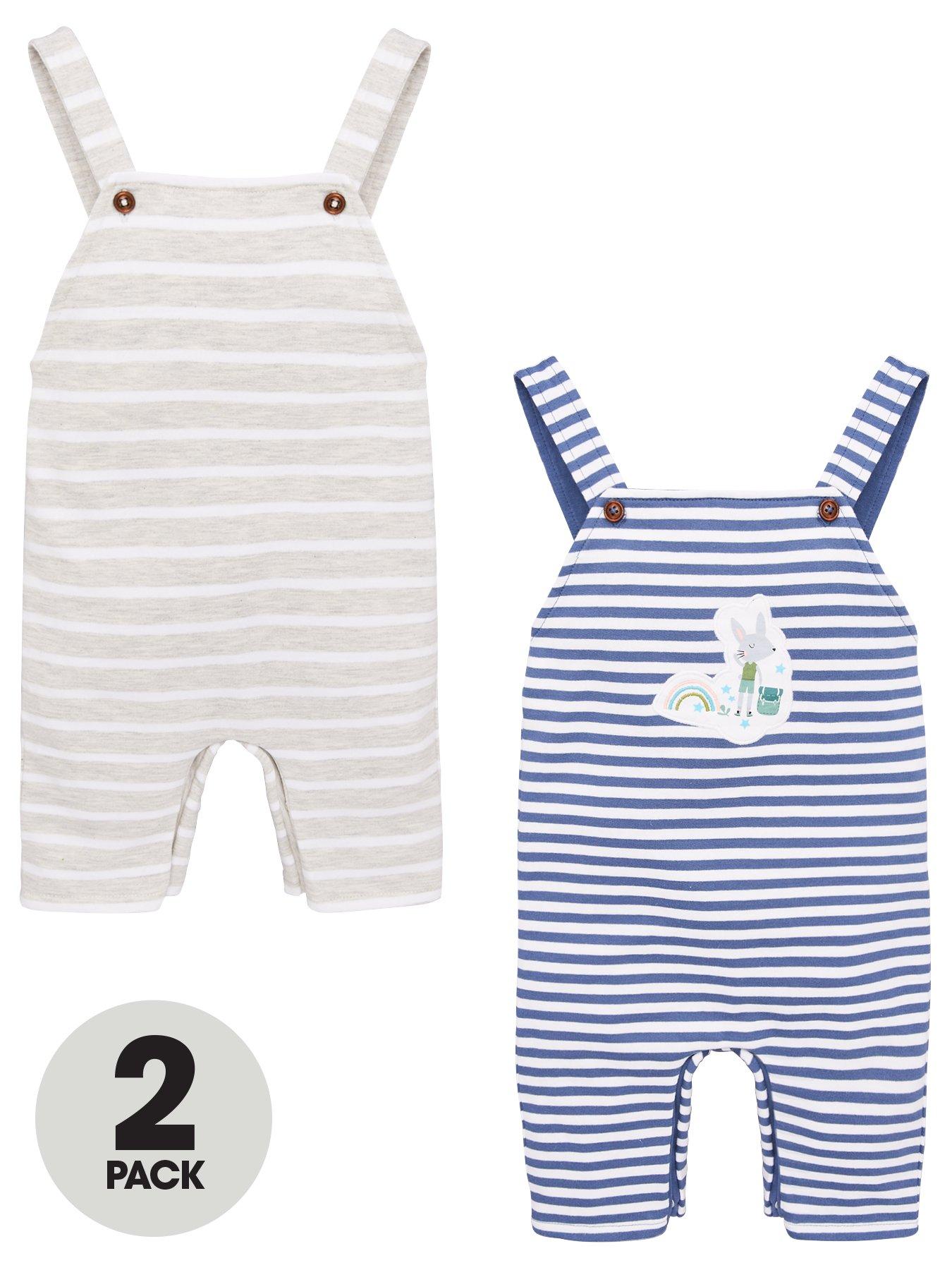 V By Very Baby Boys 2 Pack Striped Dungarees review