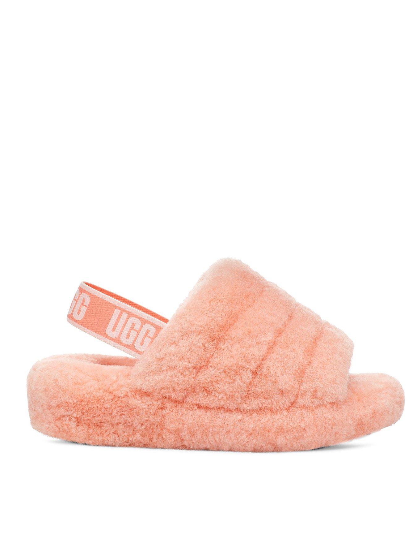 pink fluffy ugg slippers