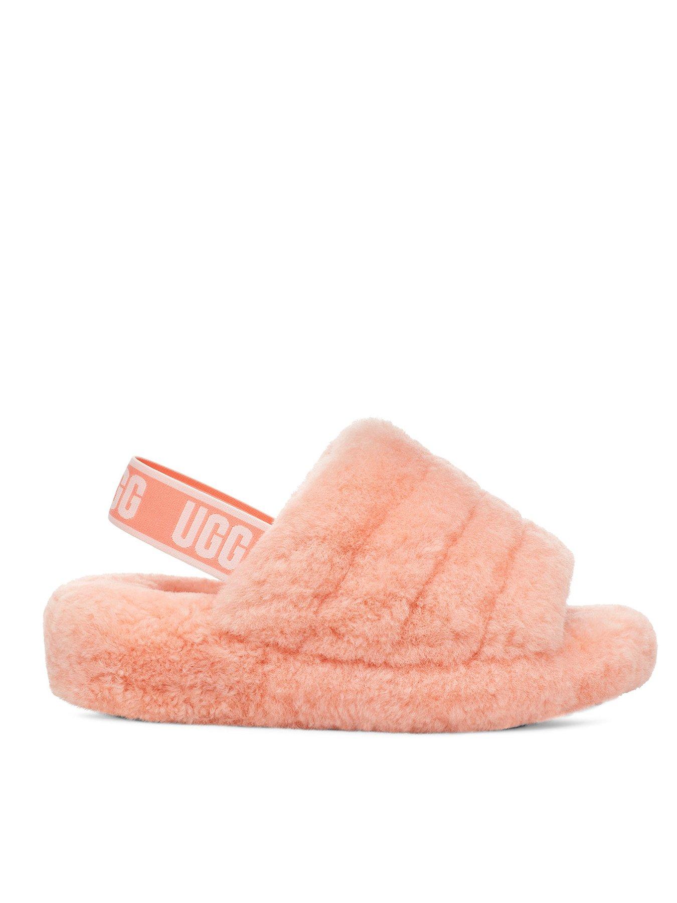 ugg fluffy slippers pink