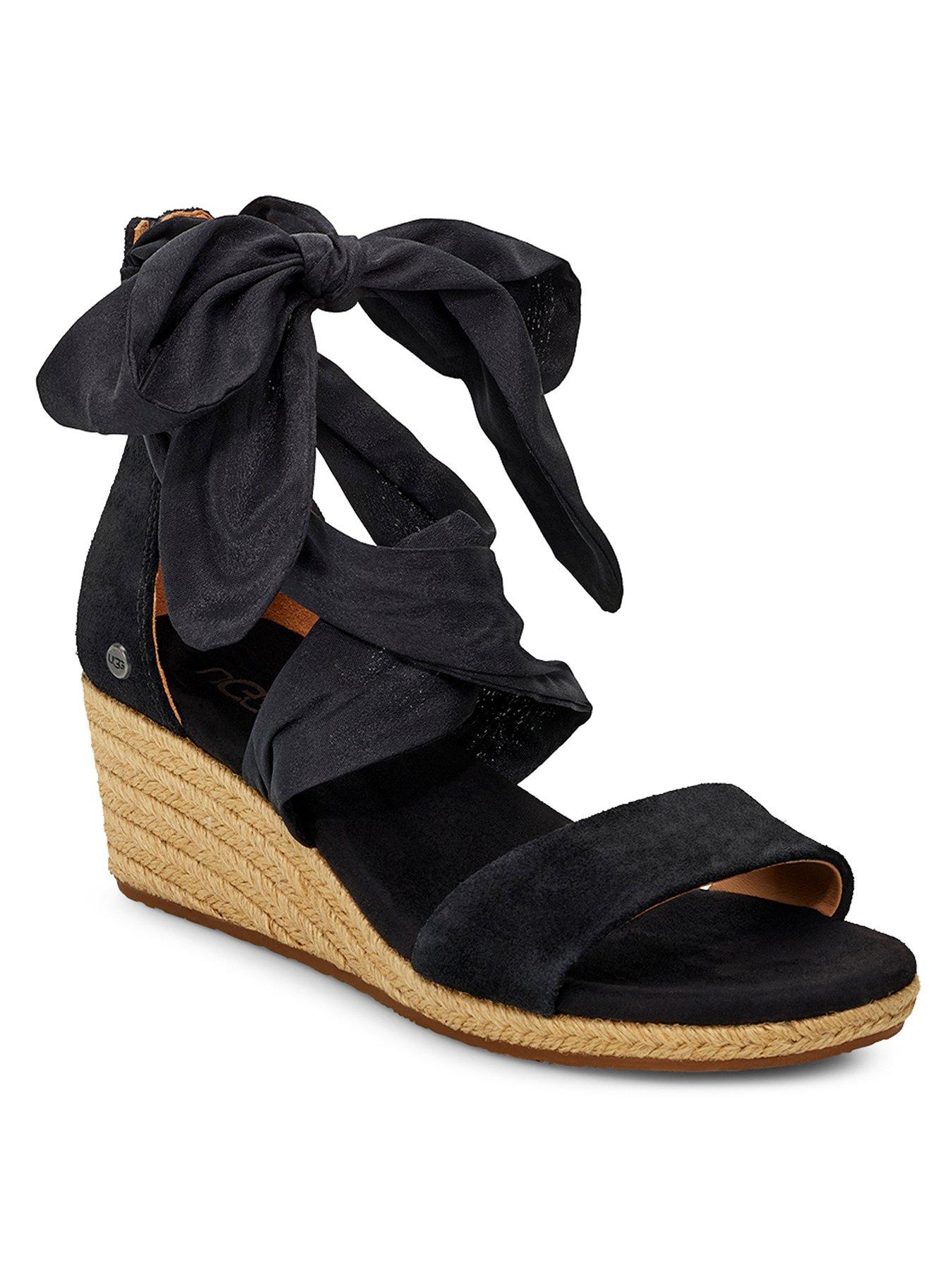 wedge black sandals uk