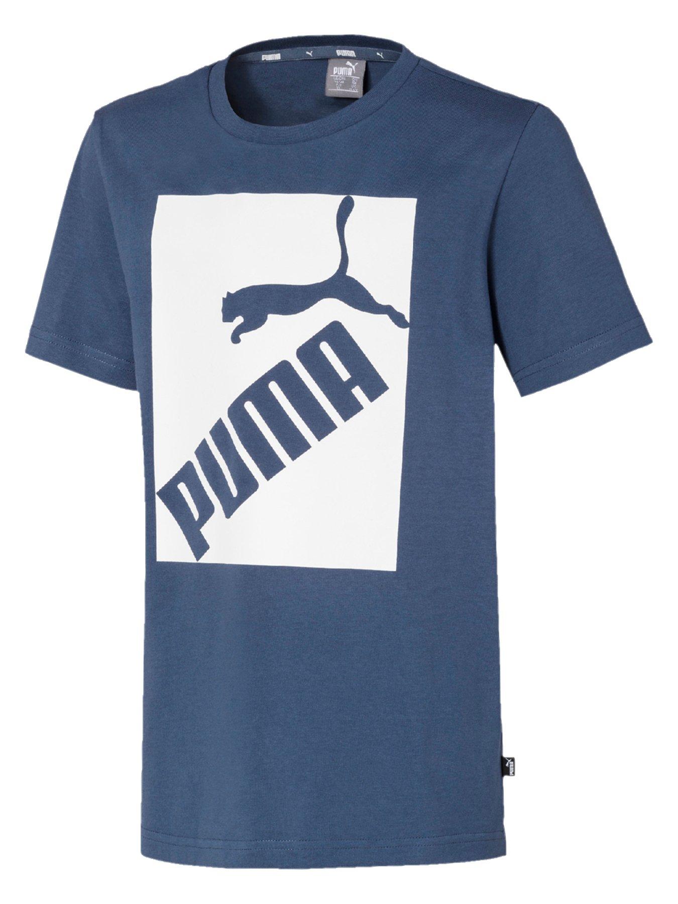 Puma Big Logo T-Shirt - Blue | very.co.uk