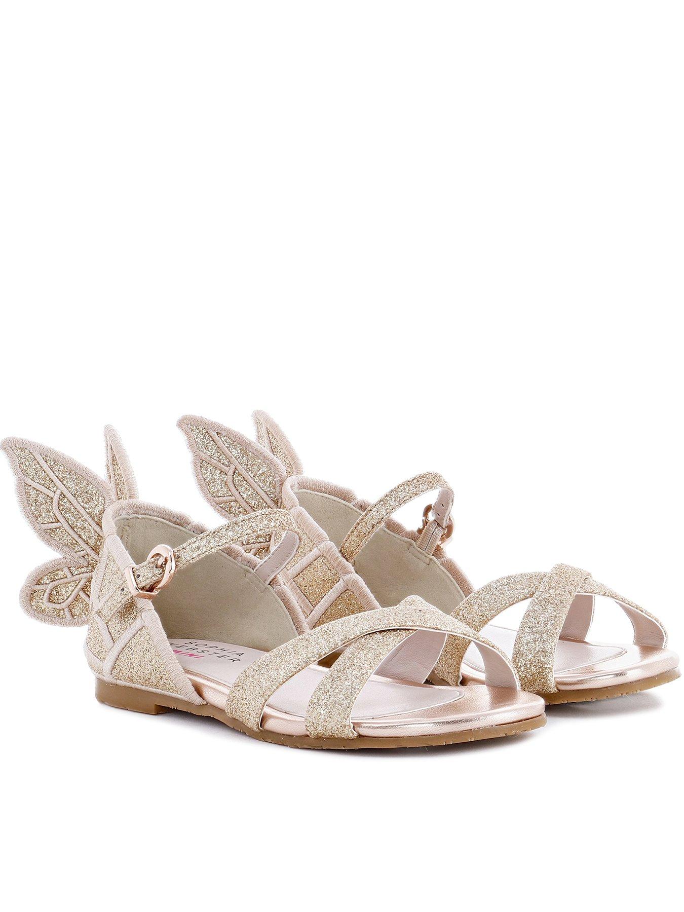 girls gold glitter sandals