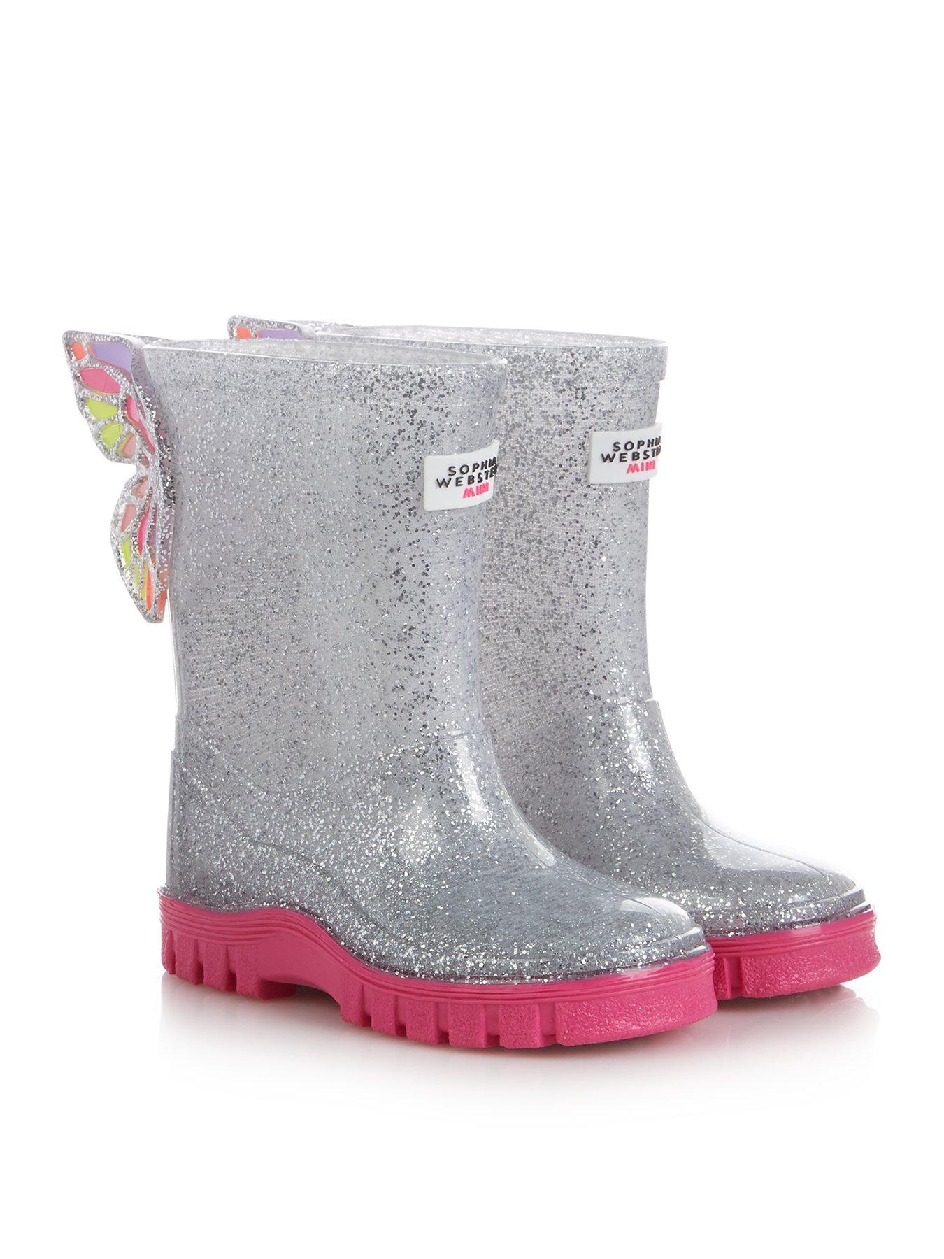 silver wellington boots