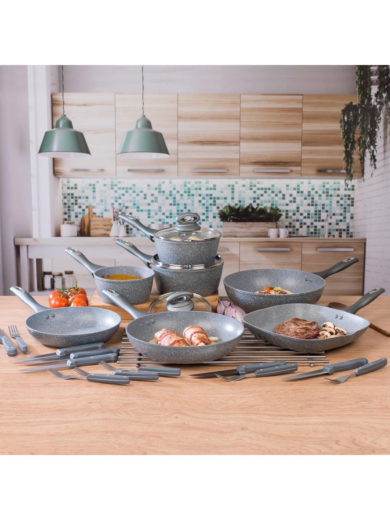 Image 6 of 6 of Salter Marble Collection 24 cm Frying Pan in Grey