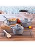  image of salter-marble-collection-3-piece-saucepan-set-in-grey