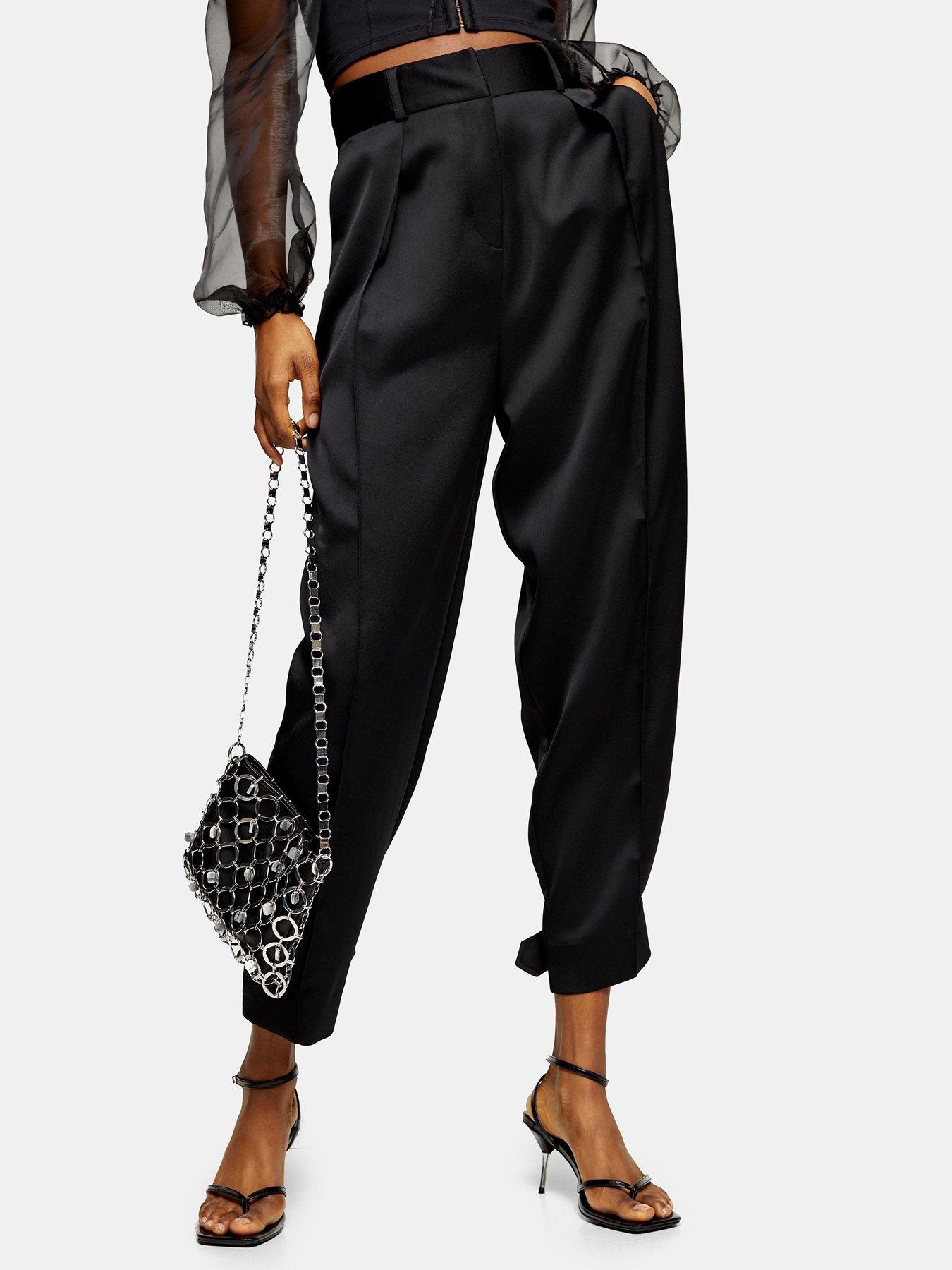 satin tapered trousers