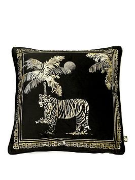 Product photograph of Laurence Llewelyn-bowen Sleeping Beauty Collection Tiger Tiger Cushion from very.co.uk