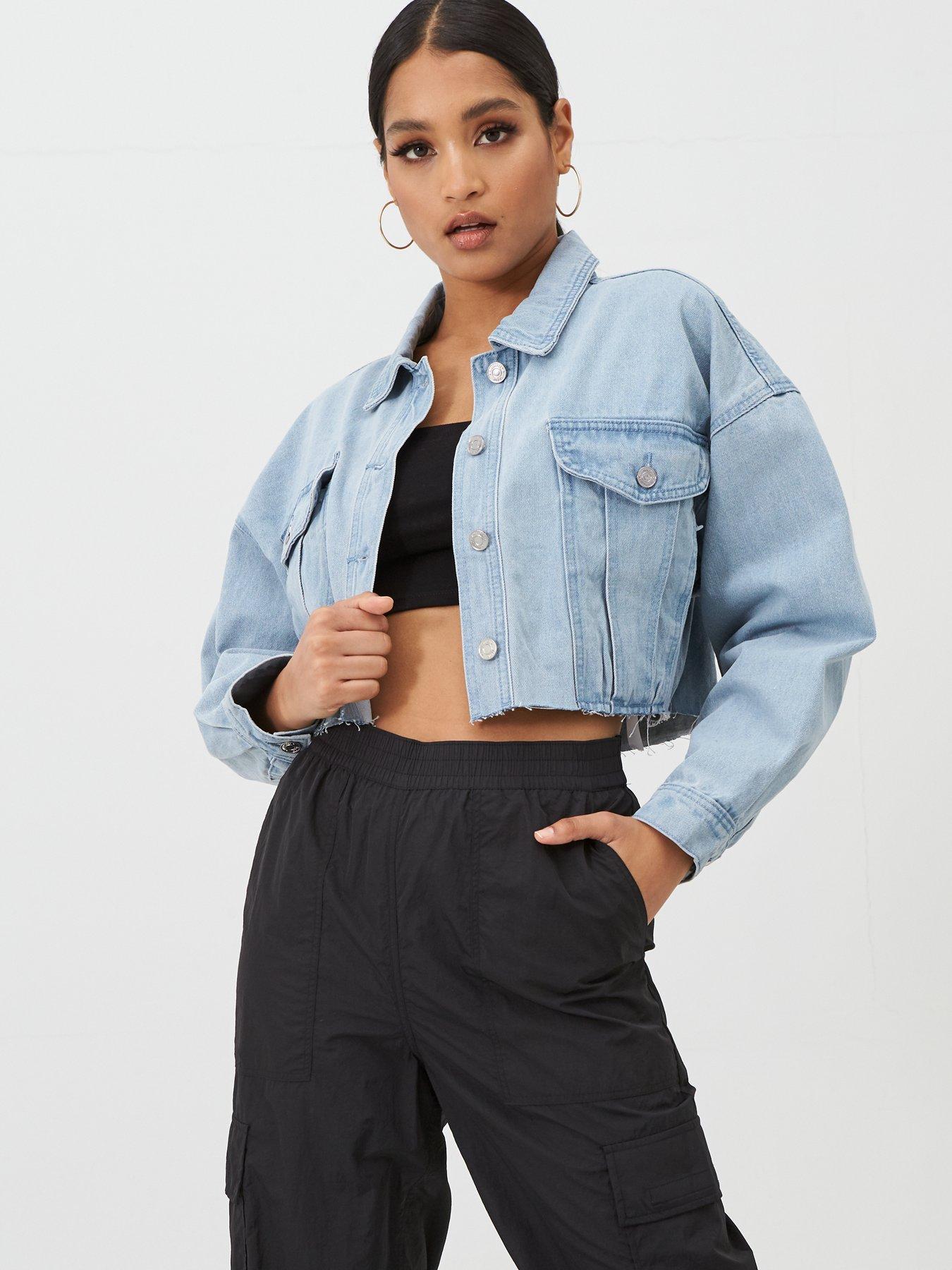 oversized cropped jean jacket