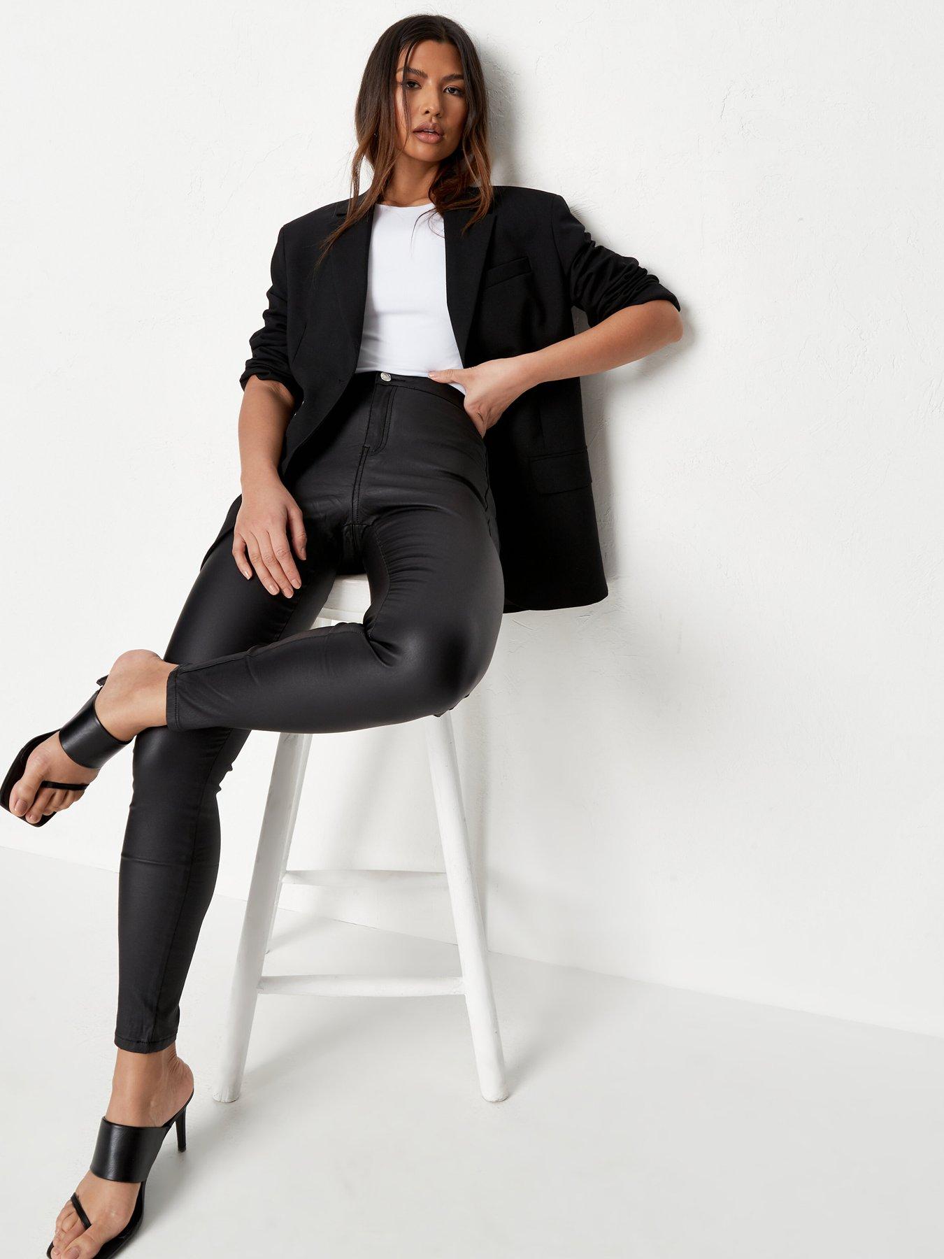 Plus Size Black Vice Coated Skinny Jeans Plus Size Black Vice Coated Skinny Jeans
