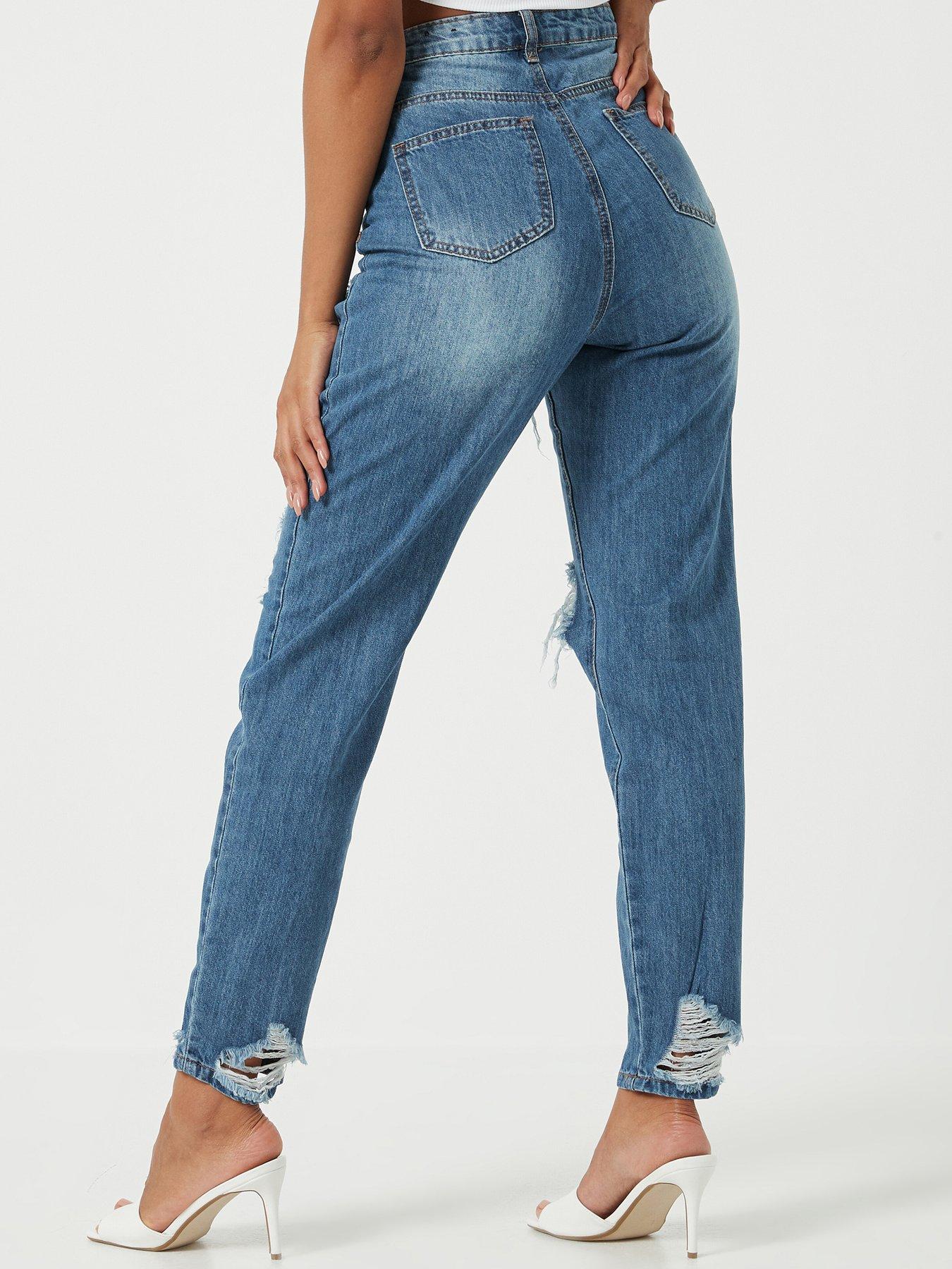 blue riot high rise ripped jeans