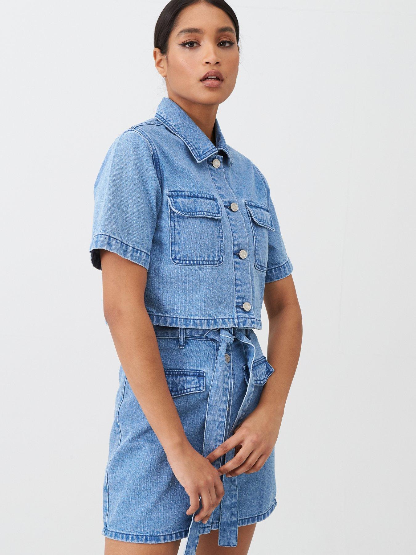 Missguided Missguided Boxy Cropped Denim Shirt Co-Ord review