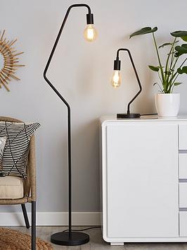Product photograph of Very Home Tate Floor Lamp - Black from very.co.uk