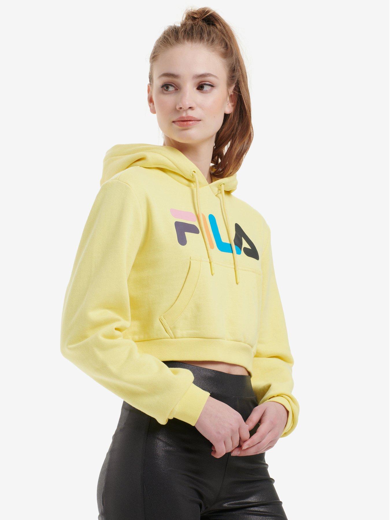 fila yellow cropped hoodie