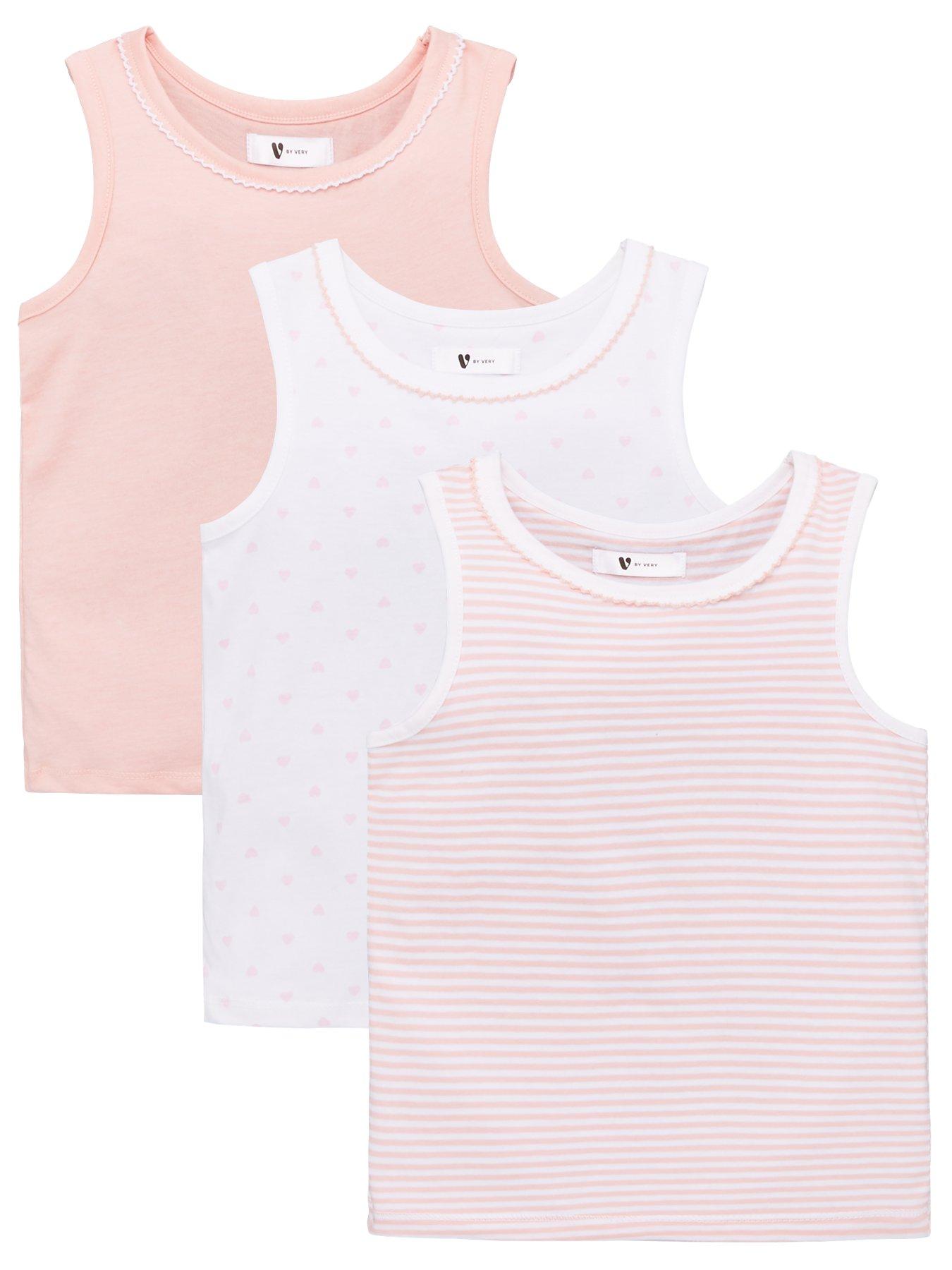 Image 1 of 4 of Everyday Girls 3 Pack Vests - Pink