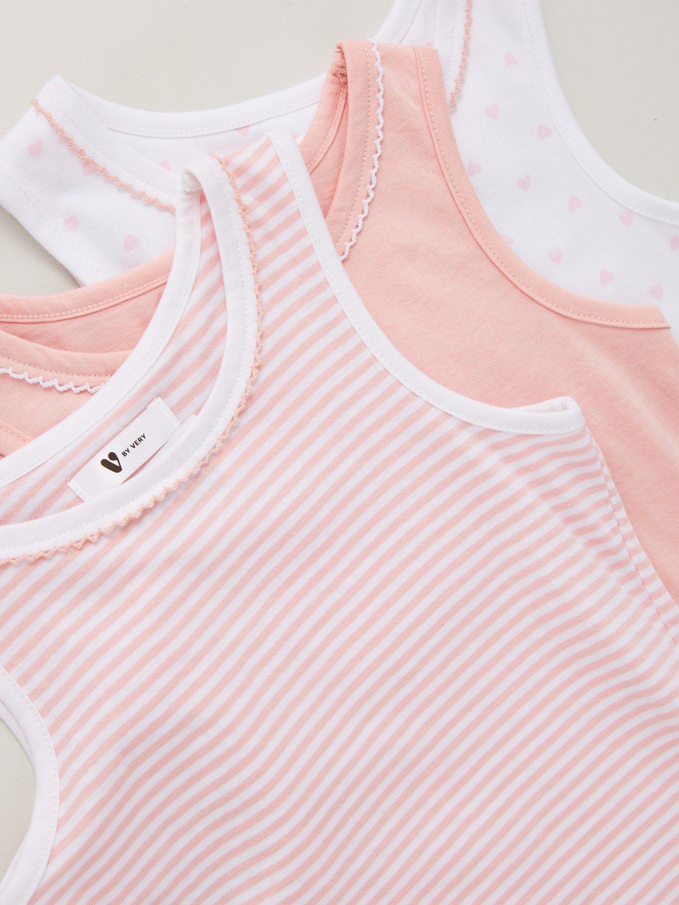 Image 4 of 4 of Everyday Girls 3 Pack Vests - Pink