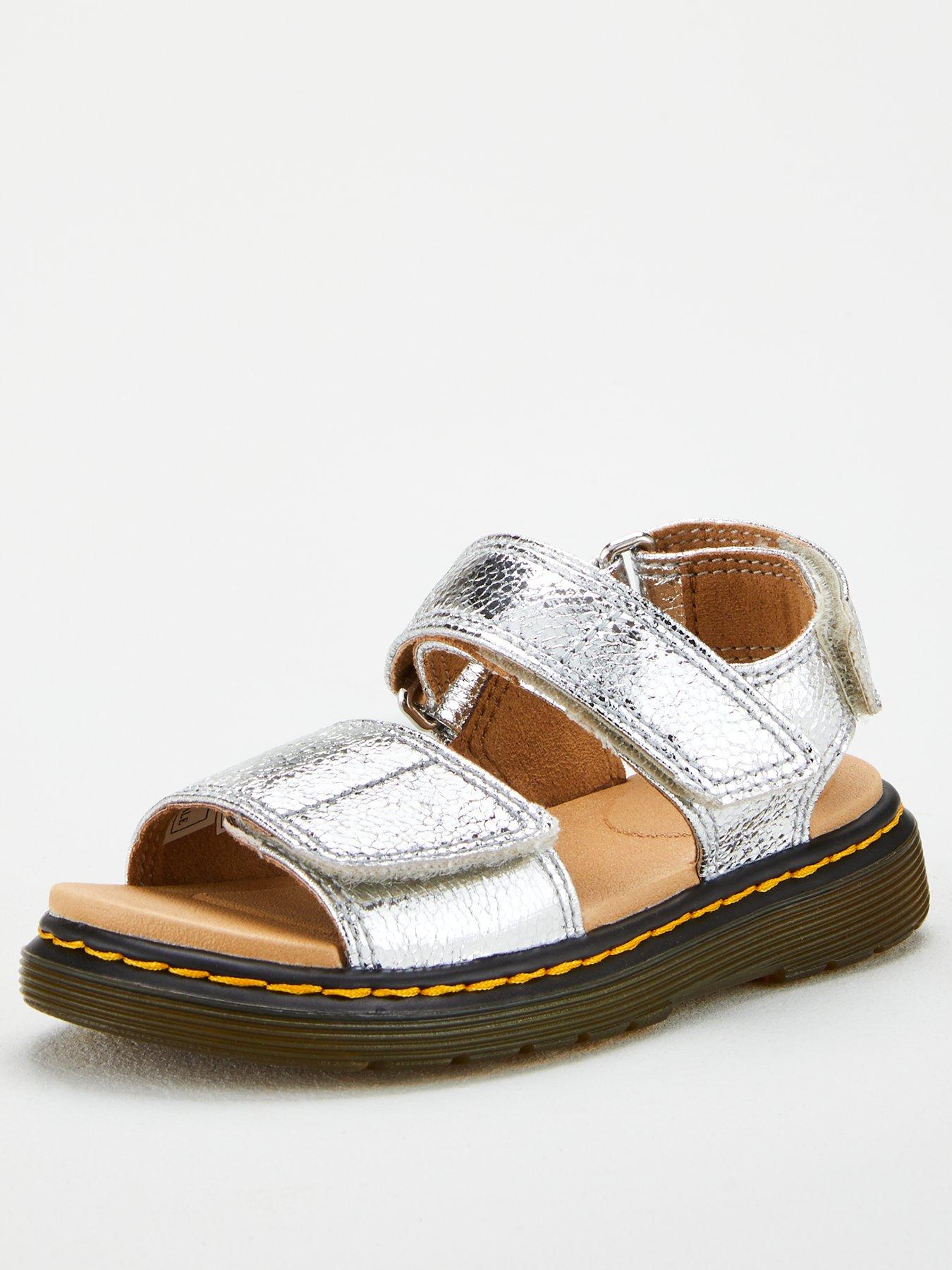 dr martens sandals silver