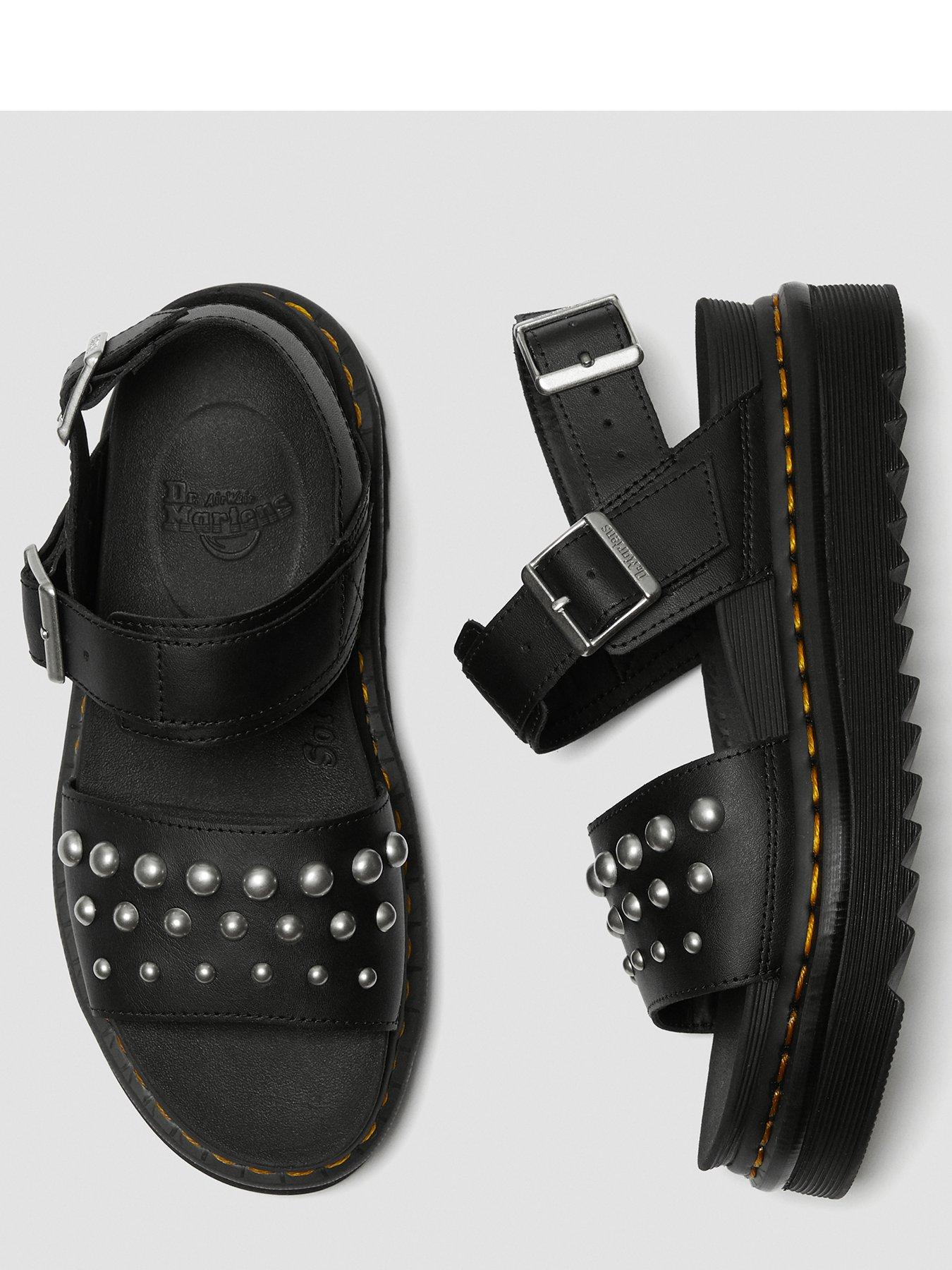 dr martens black voss stud sandals