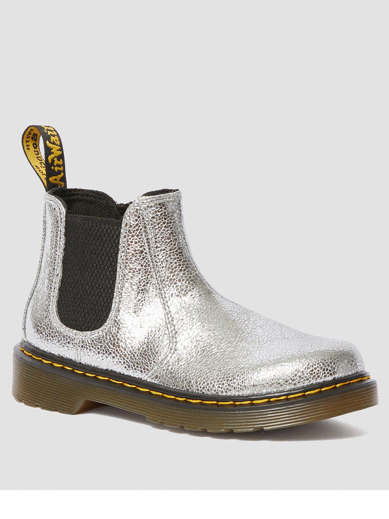 silver dr martens shoes