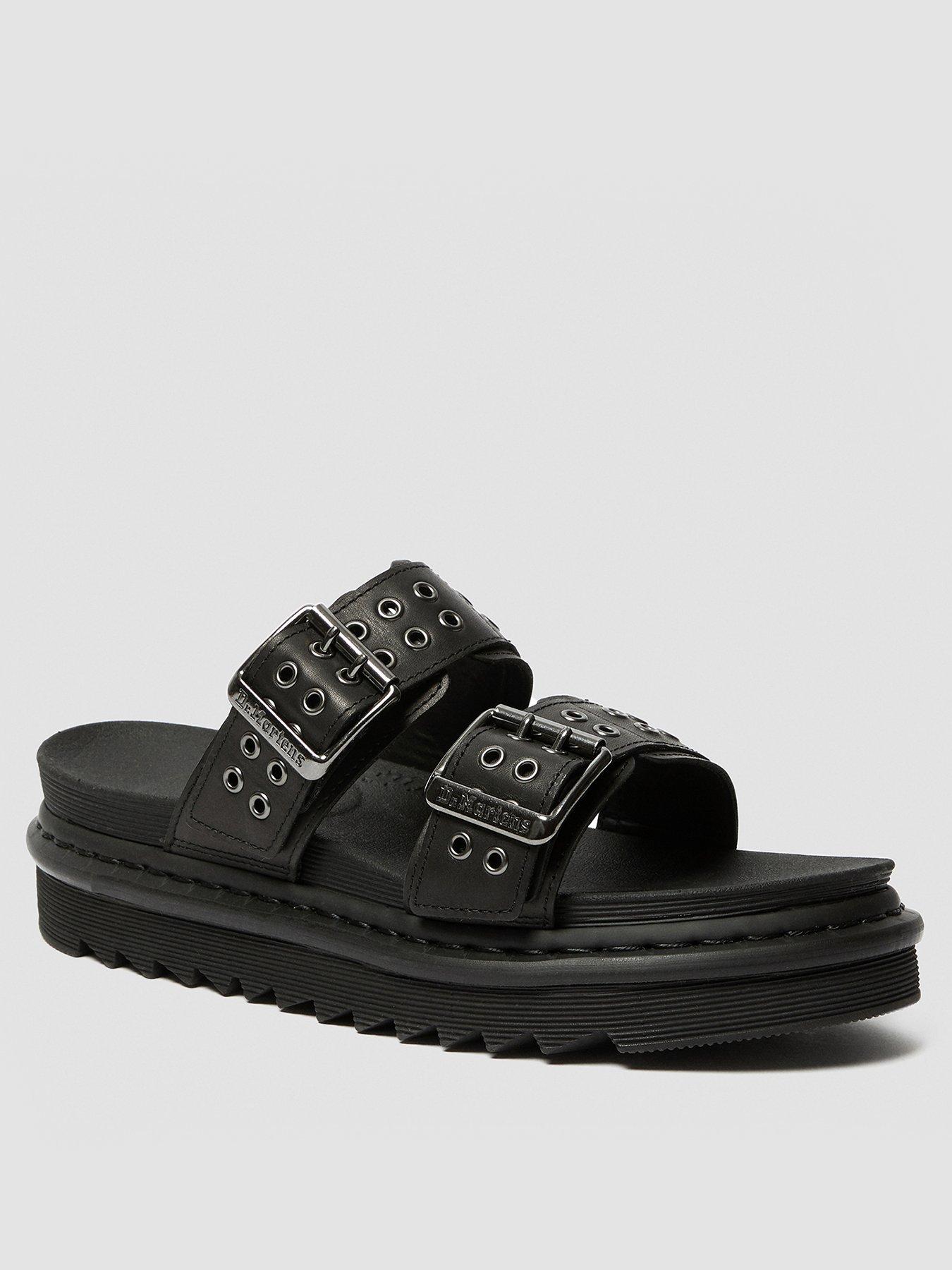 dr martens myles slide sandals in black