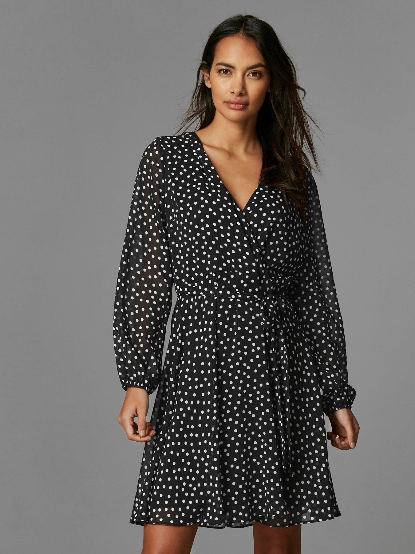 wallis black spot dress