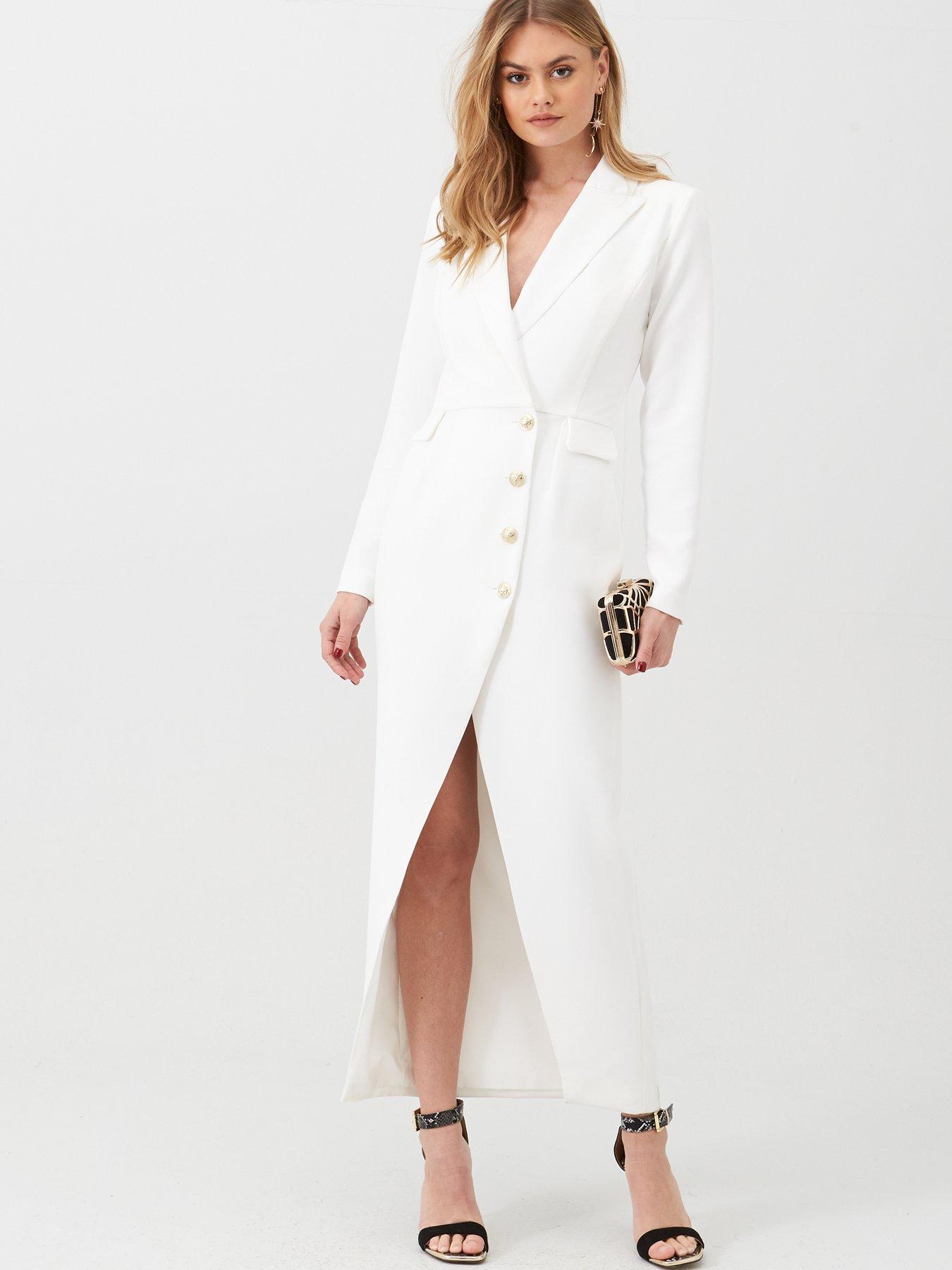 river island white tux dress