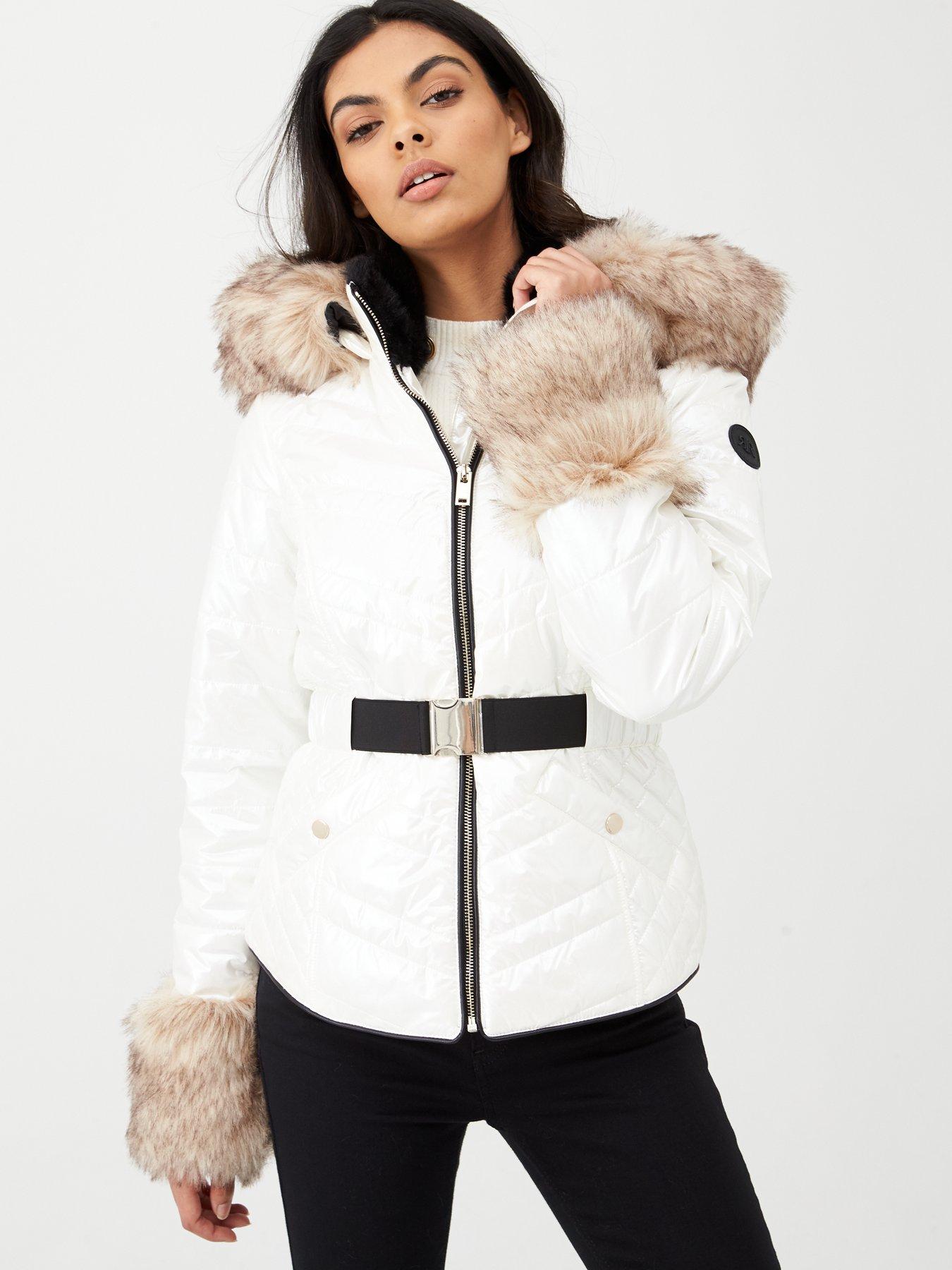 river island white coat