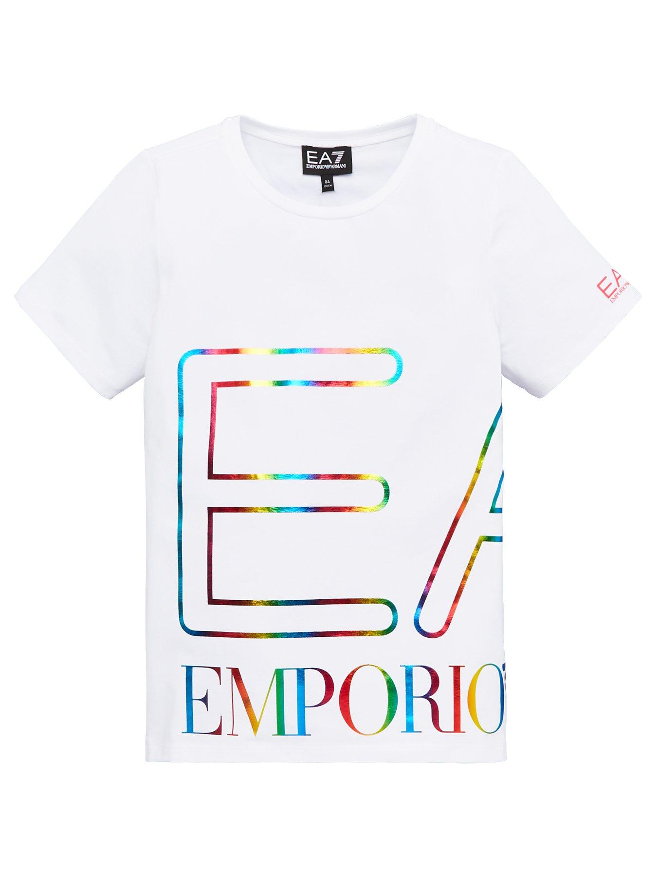 Ea7 Emporio Armani Girls Short Sleeve Large Metallic Logo T-Shirt review