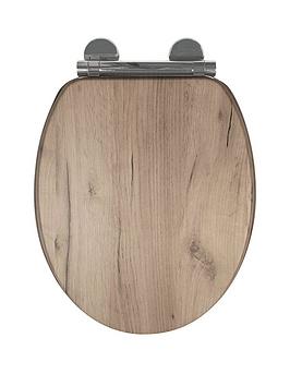 Croydex Corella Grey Oak Flexi-Fix Toilet Seat