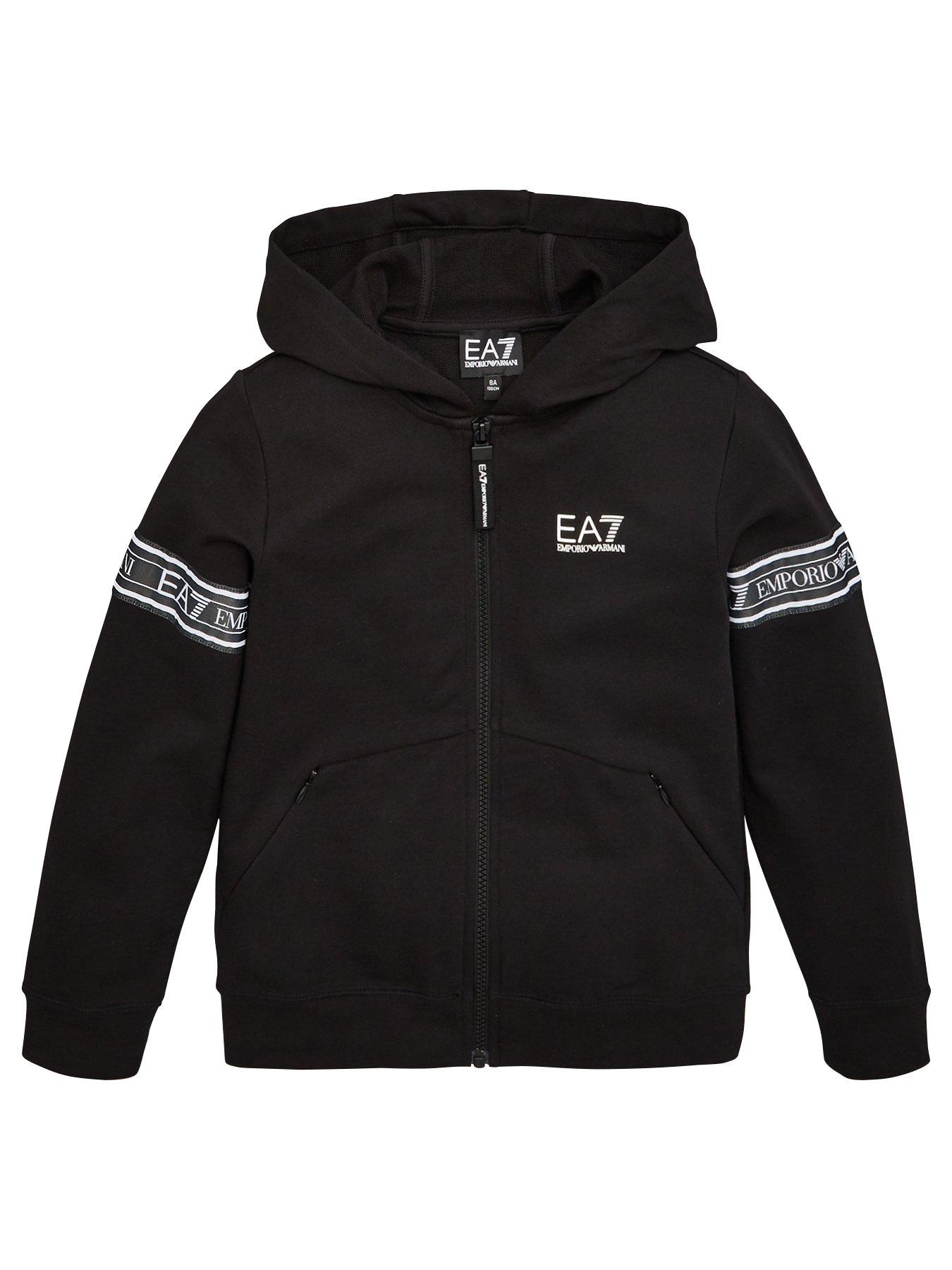 Ea7 Emporio Armani Boys Logo Tape Zip Through Track Hoodie review