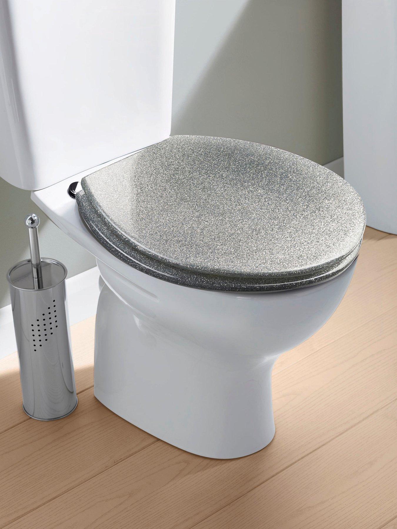 Croydex Silver Quartz Flexi-Fix Toilet Seat