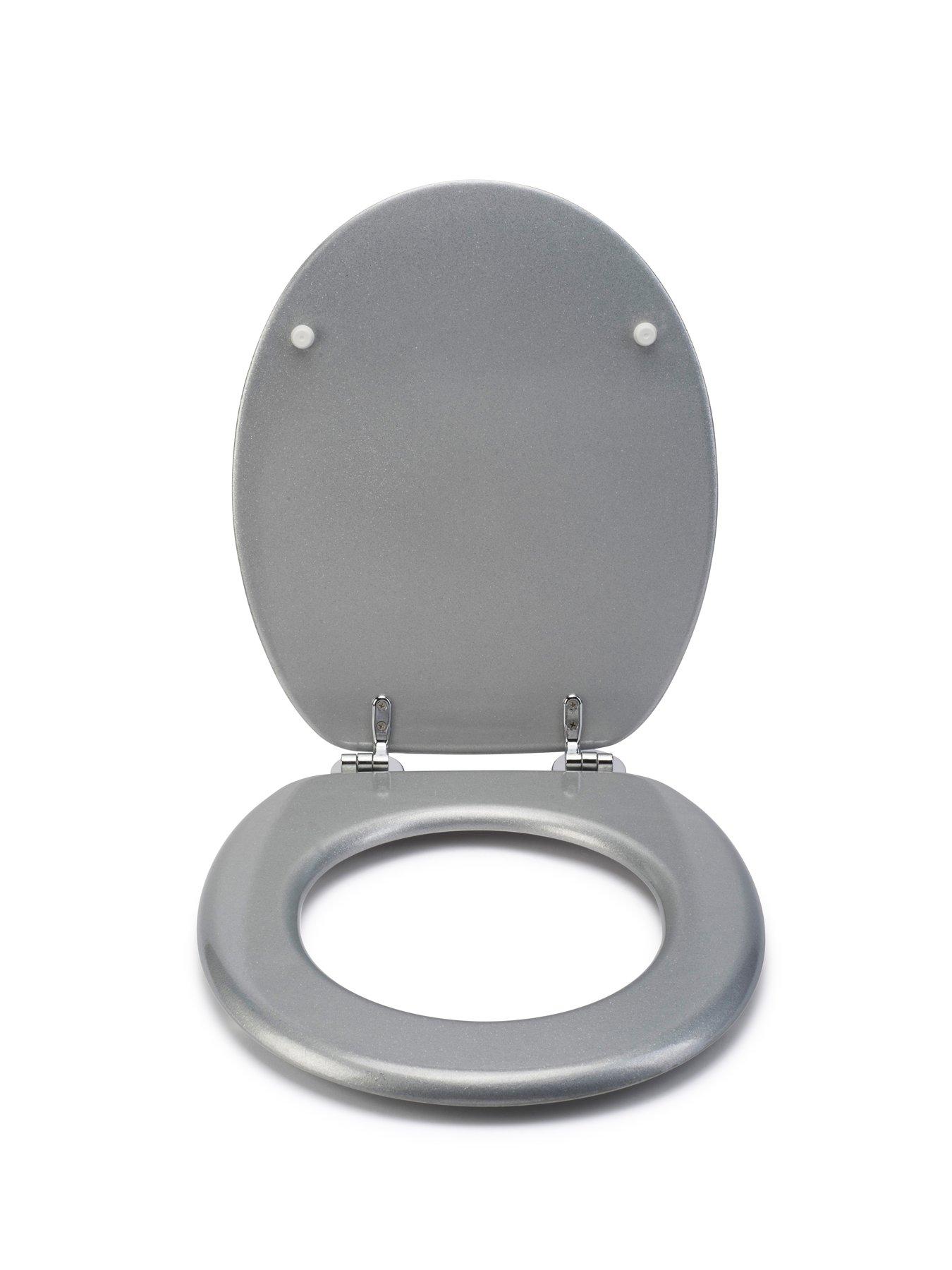 Image 2 of 6 of Croydex Silver Quartz Flexi-Fix Toilet Seat