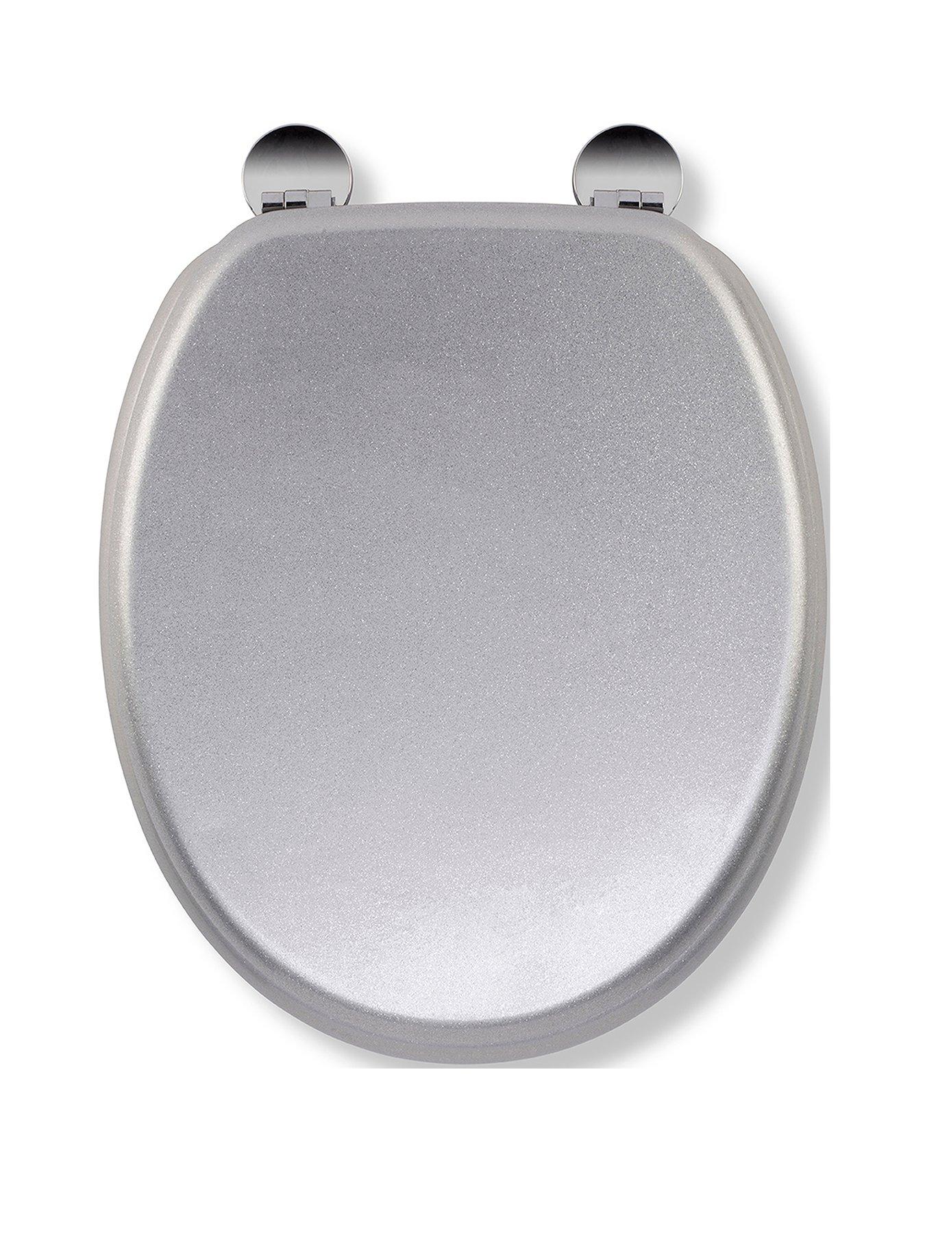 Image 2 of 7 of Croydex Silver Quartz Flexi-Fix Toilet Seat