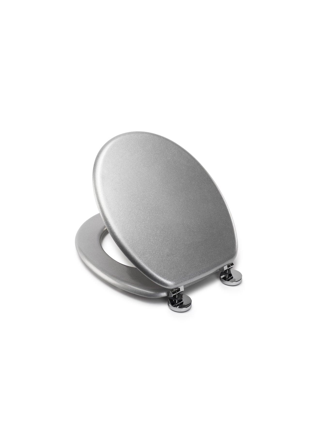 Image 3 of 6 of Croydex Silver Quartz Flexi-Fix Toilet Seat