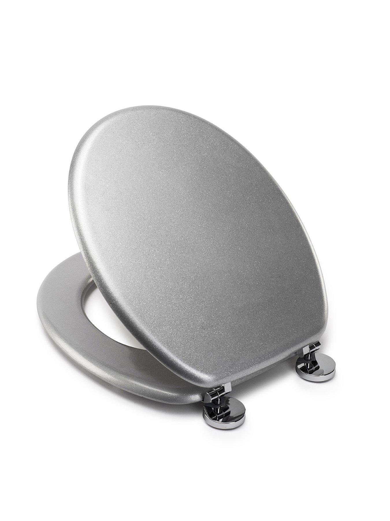 Image 4 of 7 of Croydex Silver Quartz Flexi-Fix Toilet Seat