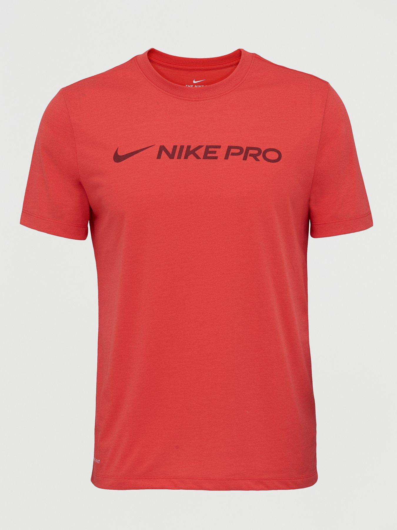 red nike pro shirt